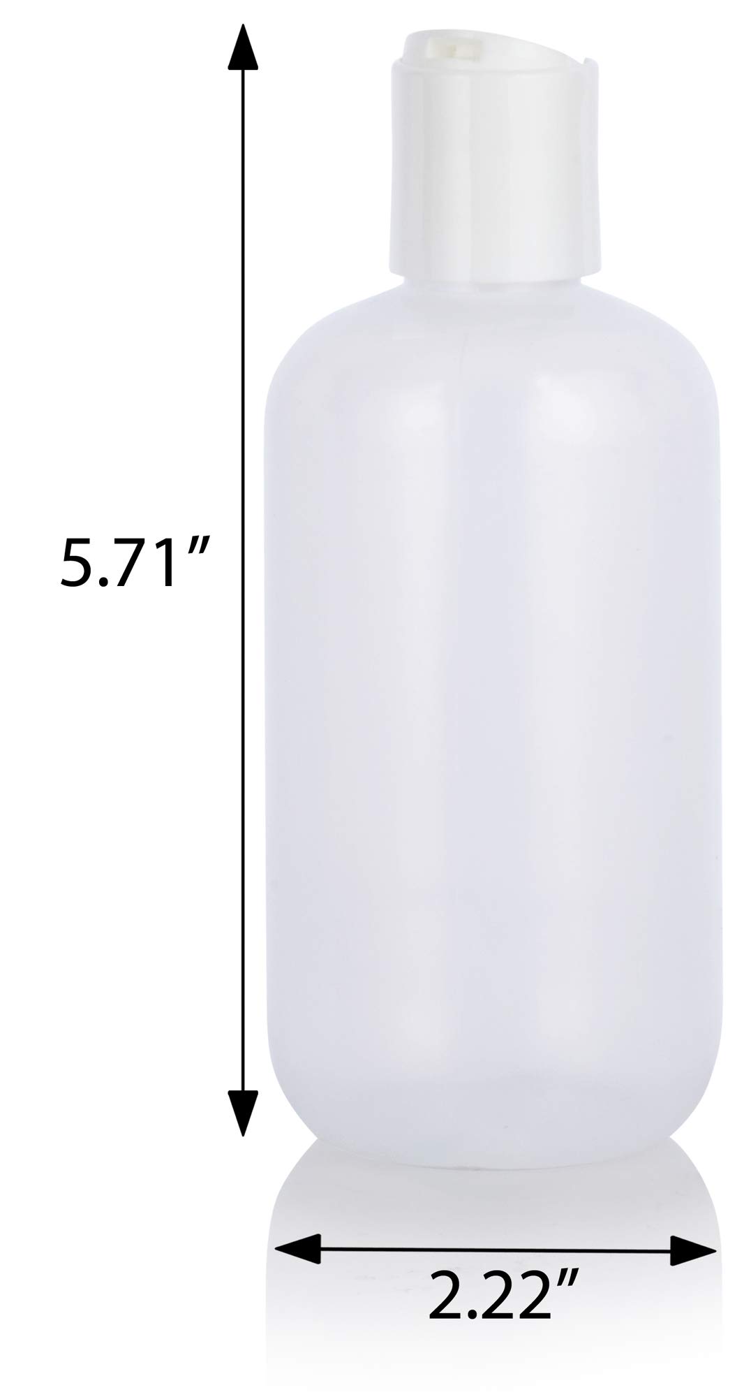 JUVITUS 12 Pack - 8 oz Clear LDPE Plastic Squeeze Bottles with White Disc Caps & Funnel - Leak Proof, BPA Free - Ideal for Essential Oils, DIY Beauty, Travel Toiletries & Kitchen Use