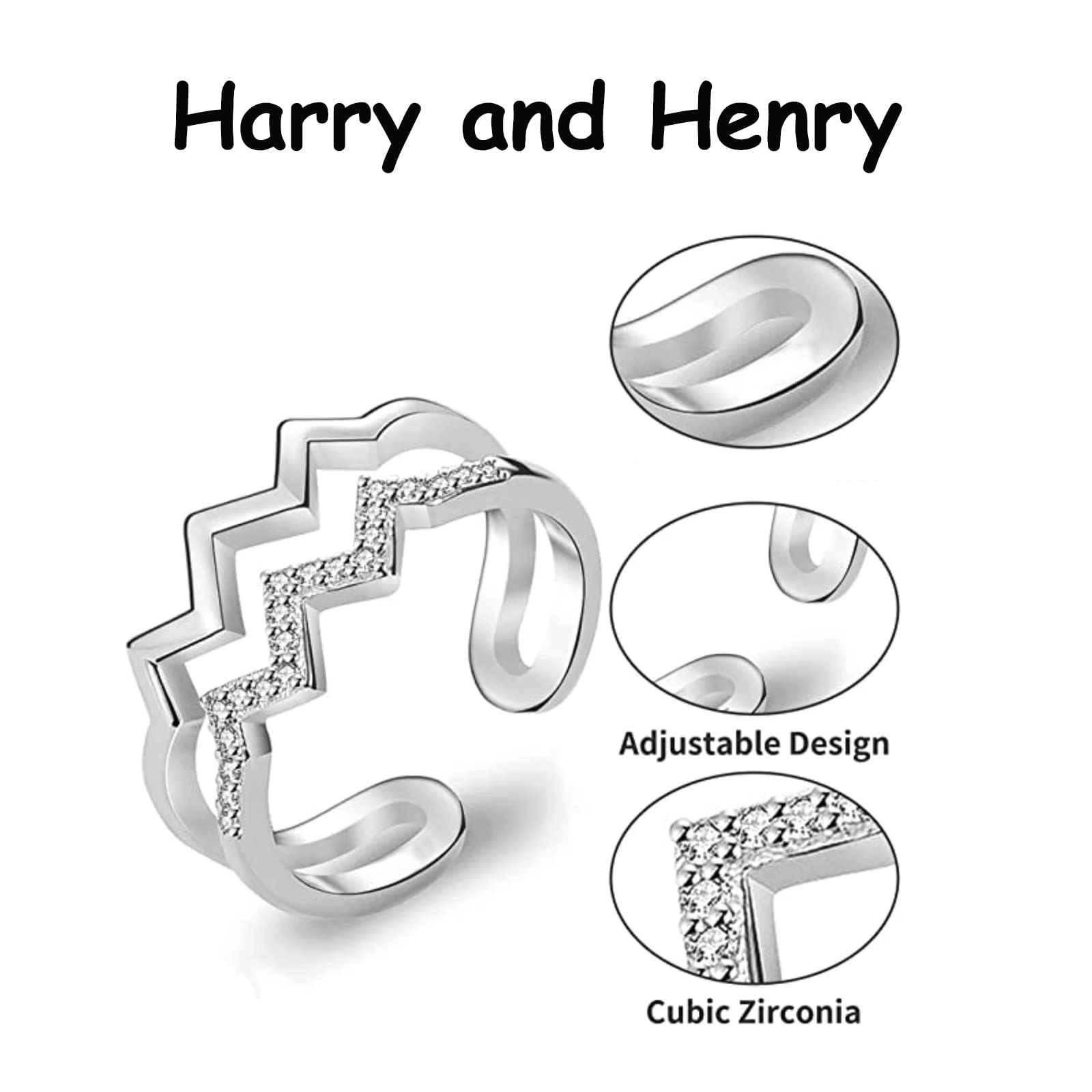 To My Daughter Ring - Highs and Lows Zircon Double Wave Mother Daughter Rings, Trendy Birthday & Valentine's Gifts 2025, Perfect for Special Occasions and Everyday Wear