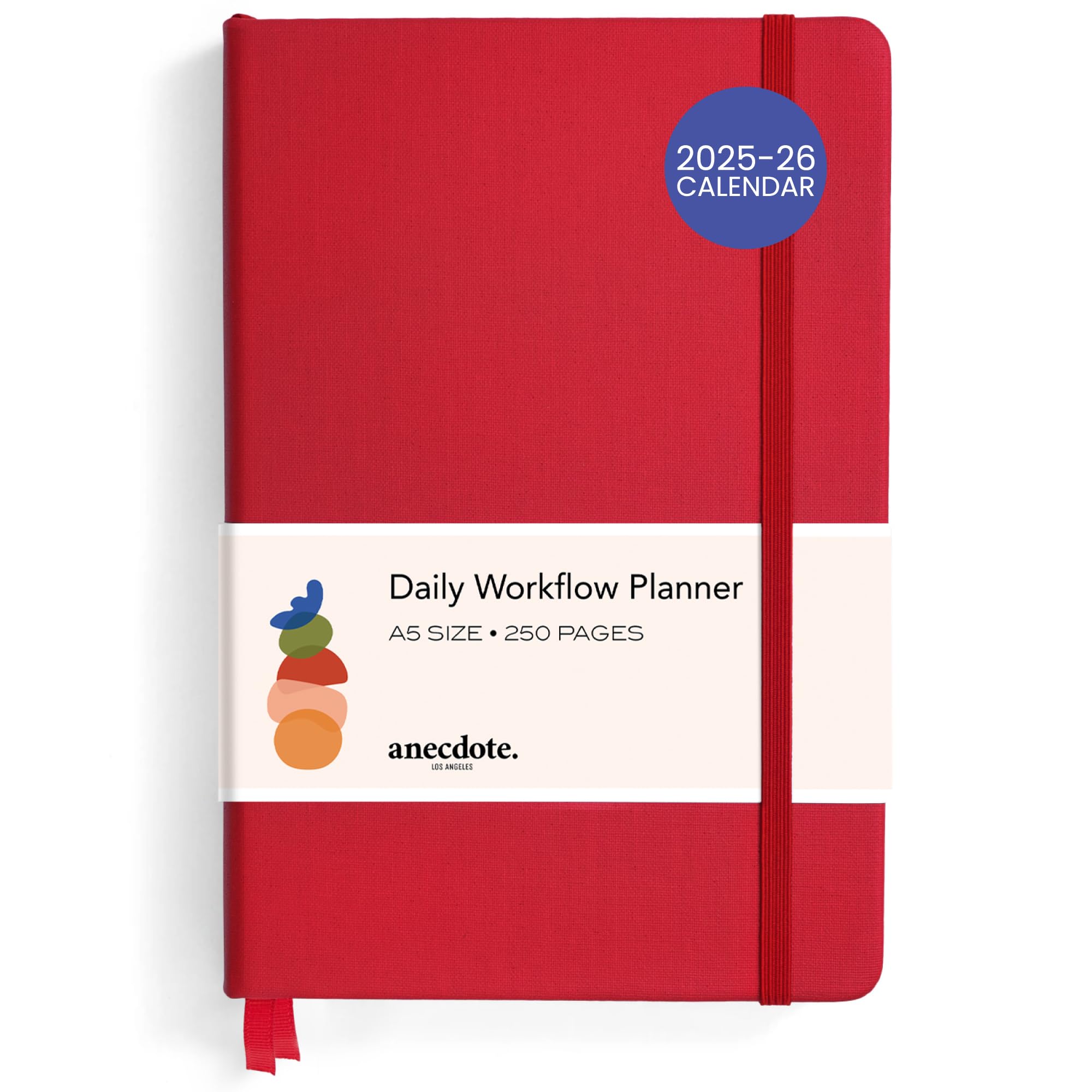 2025-2026 A5 Hardcover Planner - Monthly Weekly Daily Goal Setting Organizer for Productivity & Success | Perfect for Work, School & Personal Planning | Start Anytime Motivational Planner (Red)