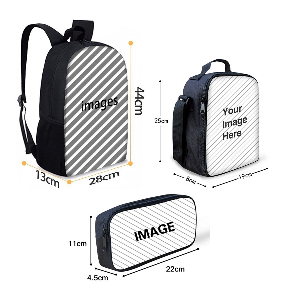 3-Piece Fire Water Football Design Backpack Set for Teen Boys - School Backpack, Lunch Bag & Pen Holder - Perfect for School, Sports & Travel