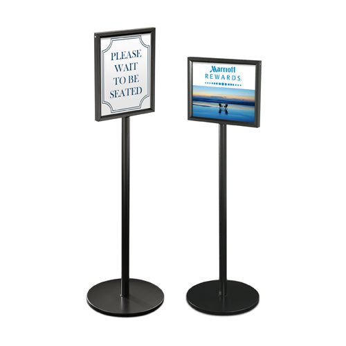 11x14 Deluxe Hospitality Sign Holder Floor Stand with Lift Top Frame - Brass, Silver, Black Finishes | Perfect for Restaurants, Hotels, and Event Displays