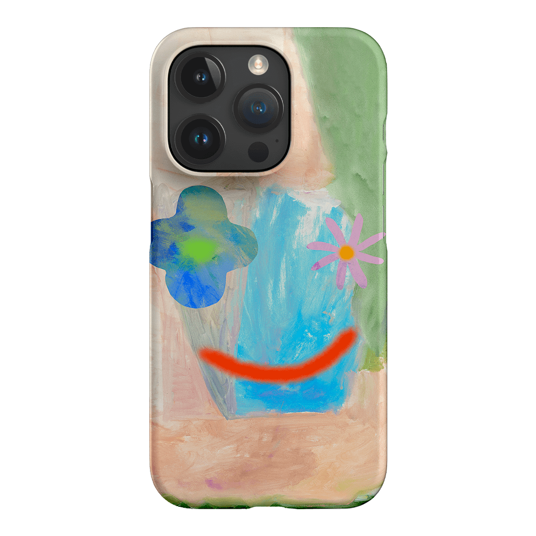 Georgia Flower Smiley Pattern iPhone Case - Cute Floral Design Protective Cover for iPhone 12/13/14/15 Pro Max - Perfect for Spring, Summer & Everyday Use