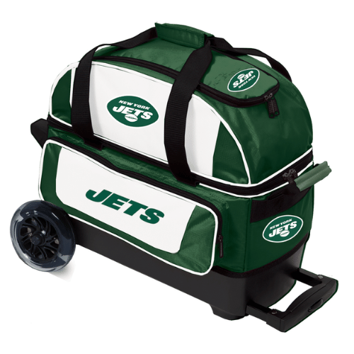 NFL New York Jets Double Roller Bowling Bag - Durable Sports Equipment for Football Fans | Perfect for Bowling Leagues, Travel & Game Day Accessories