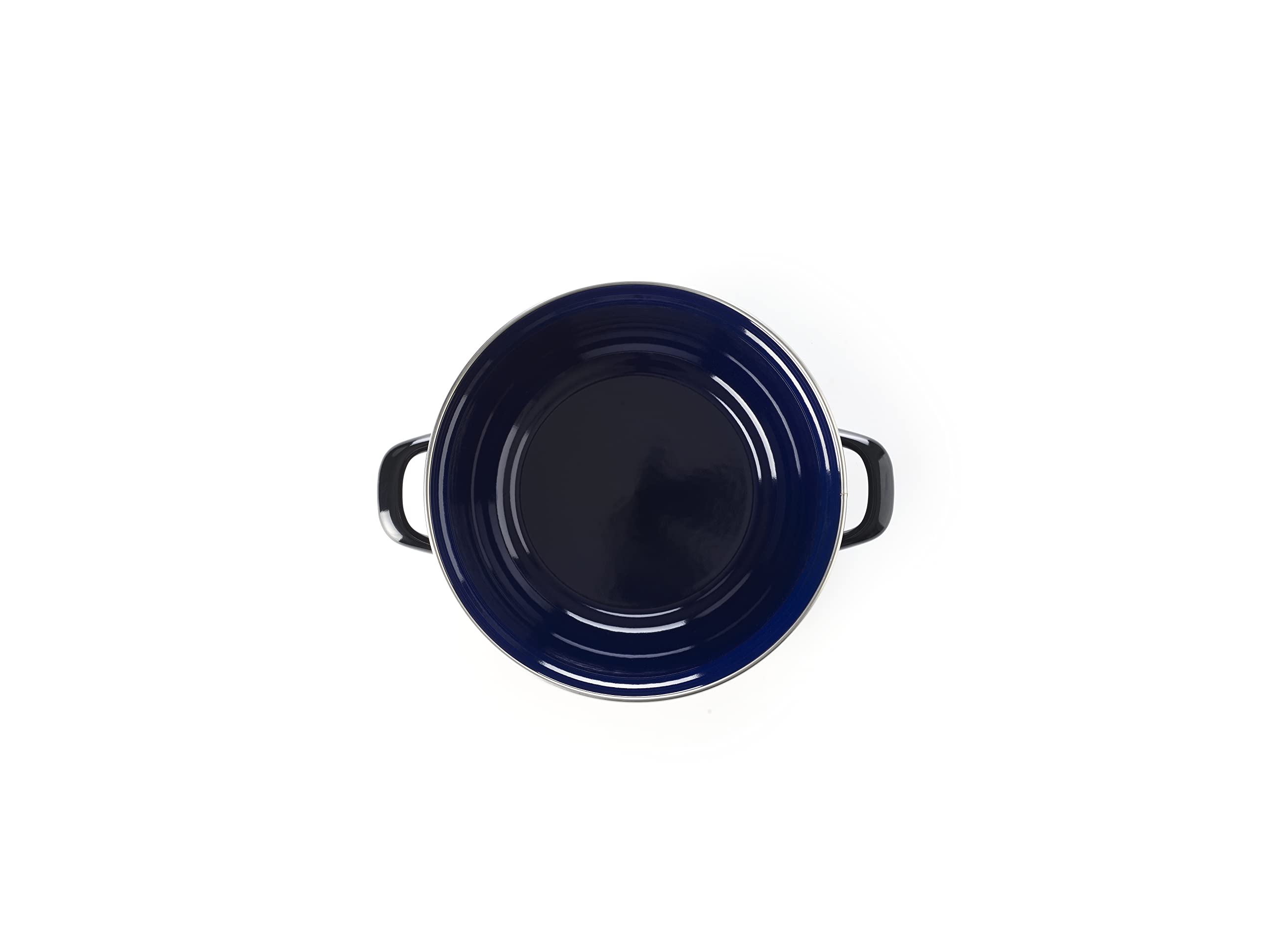 BK Indigo Dutch Heritage Round German Enameled Casserole Pot with Lid - PFAS-Free Ceramic Non-Stick Coating, 4.2L (24cm) - Induction, Oven & Dishwasher Safe - Black - Perfect for Soups, Stews & Family Dinners