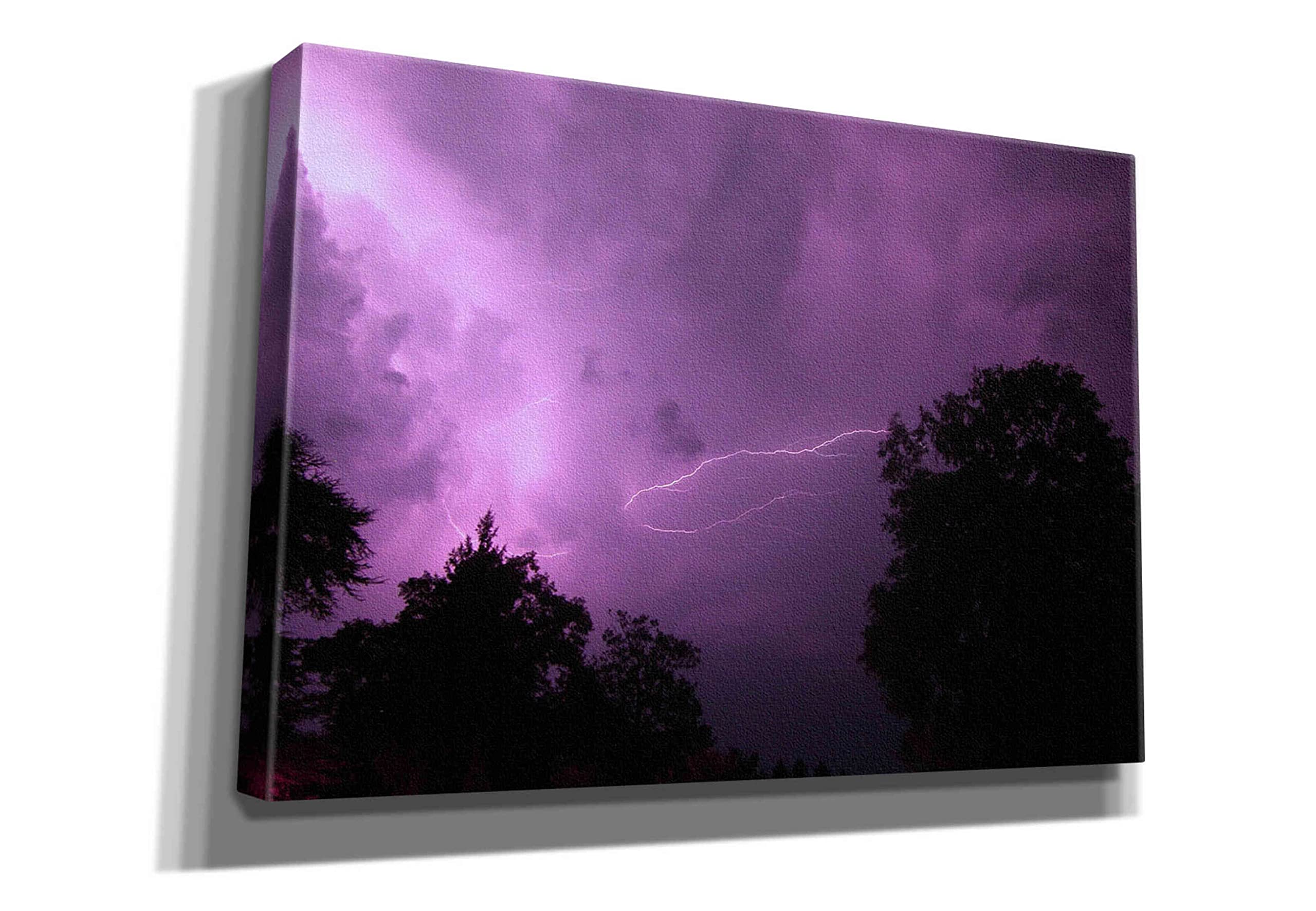 Epic Graffiti 'Purpureus Lightning' Canvas Wall Art Print - 26x18 Inches Giclee Reproduction - Modern Urban Decor for Living Room, Bedroom & Office