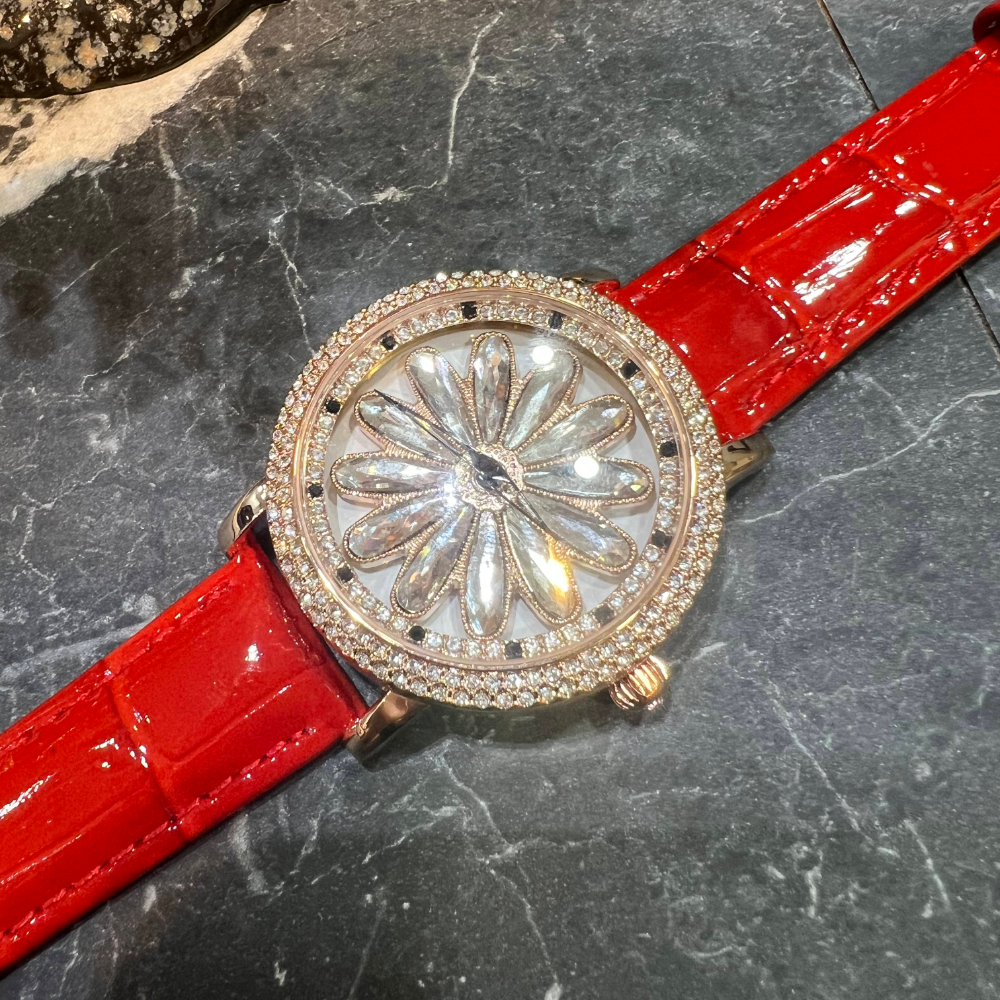 AG Collective Women's Orange Leather Strap Watch L 5048 RGOR RG - Elegant Fashion Accessory for Everyday Wear & Special Occasions