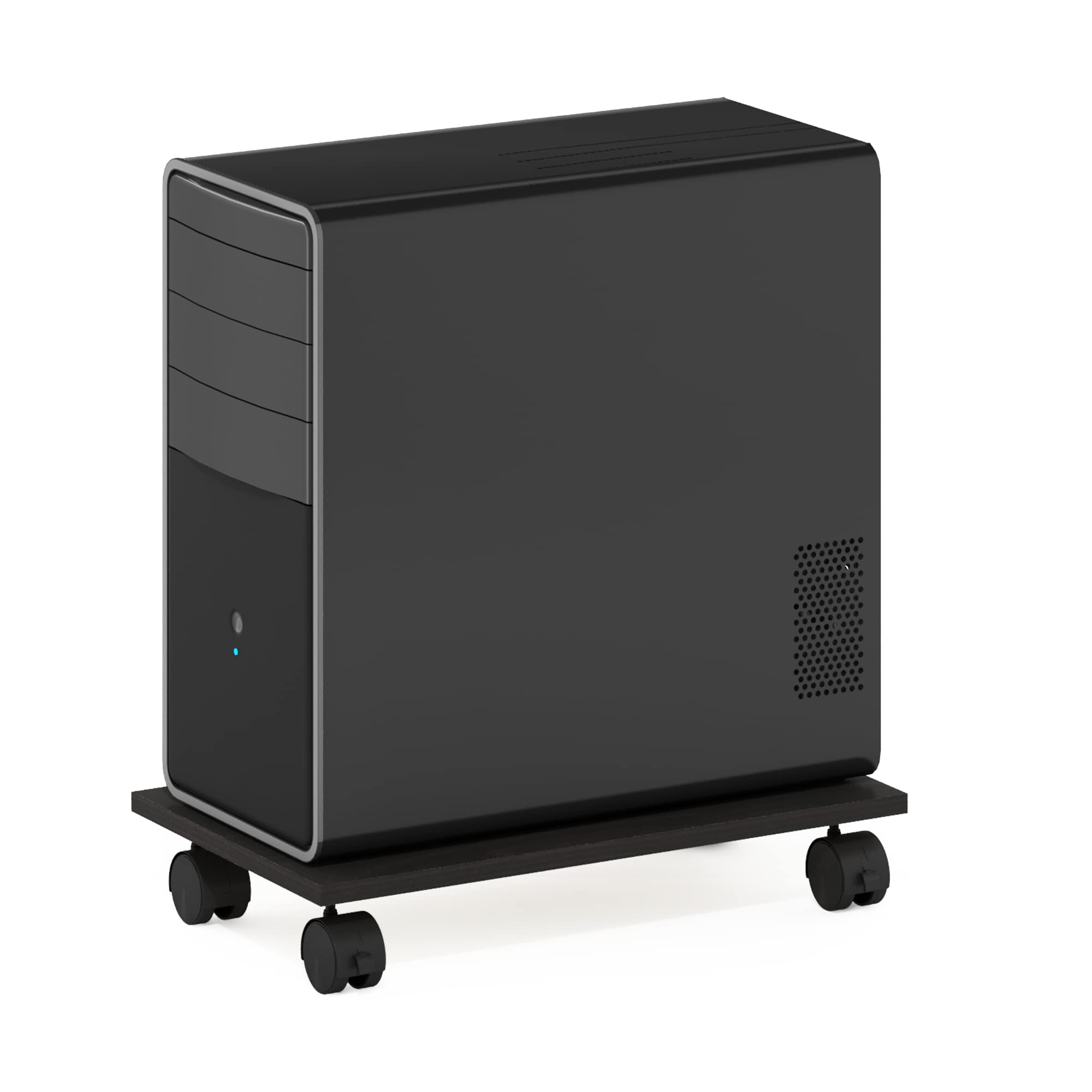 Furinno Econ Home Office Under Desk CPU/Printer Holder with Wheels - Space Saving Computer Tower Stand for PC, Laptop & Printer - Espresso Finish - Perfect for Small Spaces & Clutter-Free Workspaces