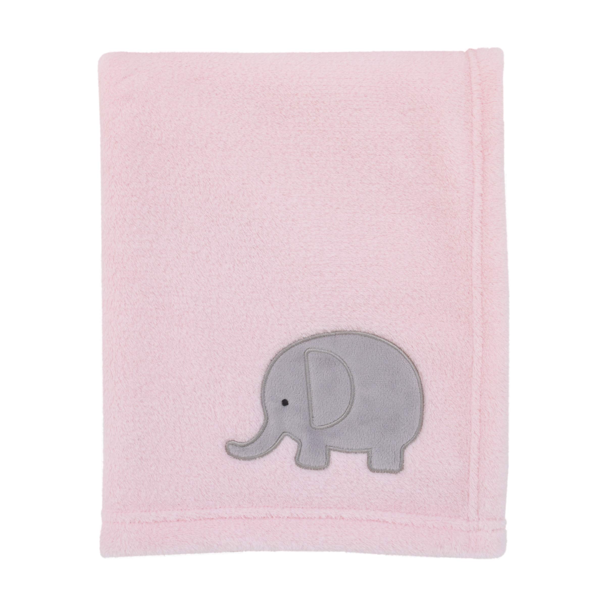 NOJO Dreamer Pink & Grey Elephant 8-Piece Comforter Set - Soft Bedding for Kids' Room, Nursery Decor, Baby Shower Gift Idea