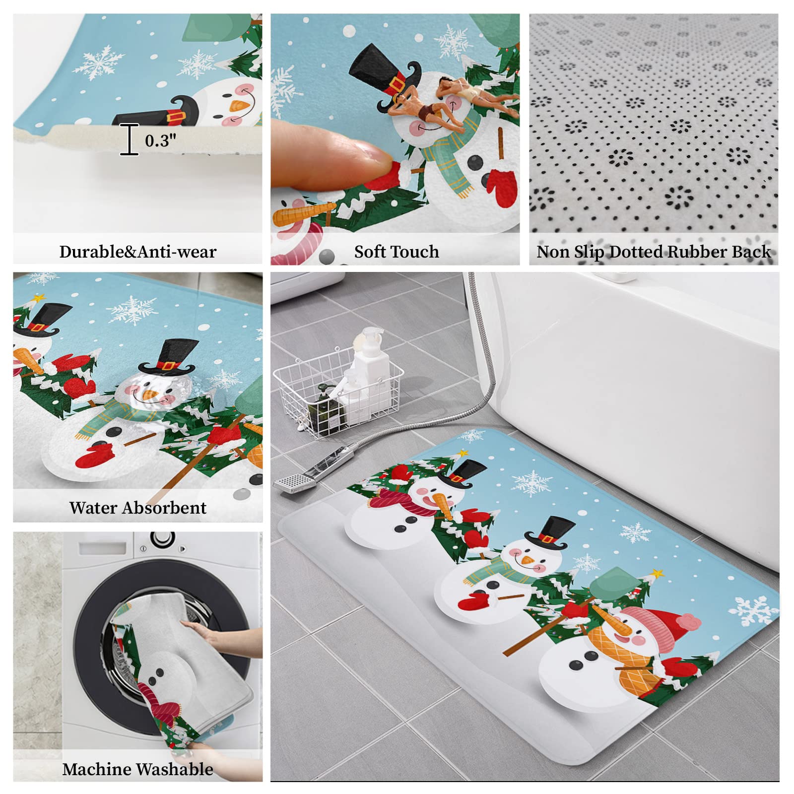 18x30in Winter Snowflake Outdoor Rug - Cozy Home Decor for Bedroom, Living Room & Bathroom