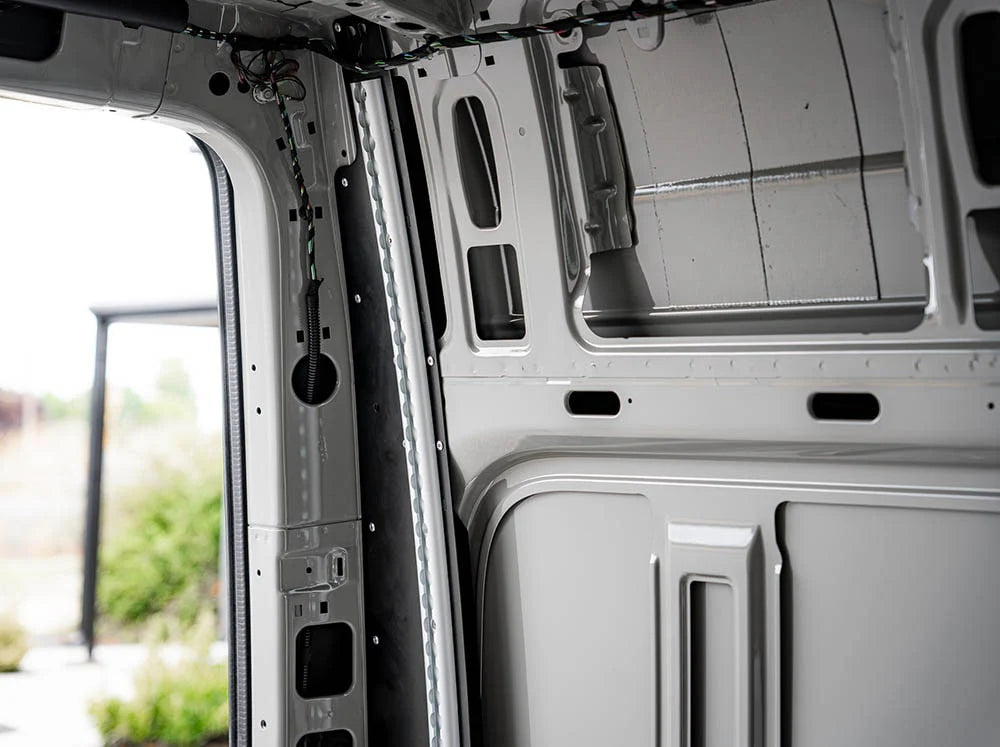 Flatline Van Co Bed Bracket L Track Kit for 2019+ Mercedes Sprinter Van - Heavy Duty Vehicle Storage Solution for Camping & Road Trips