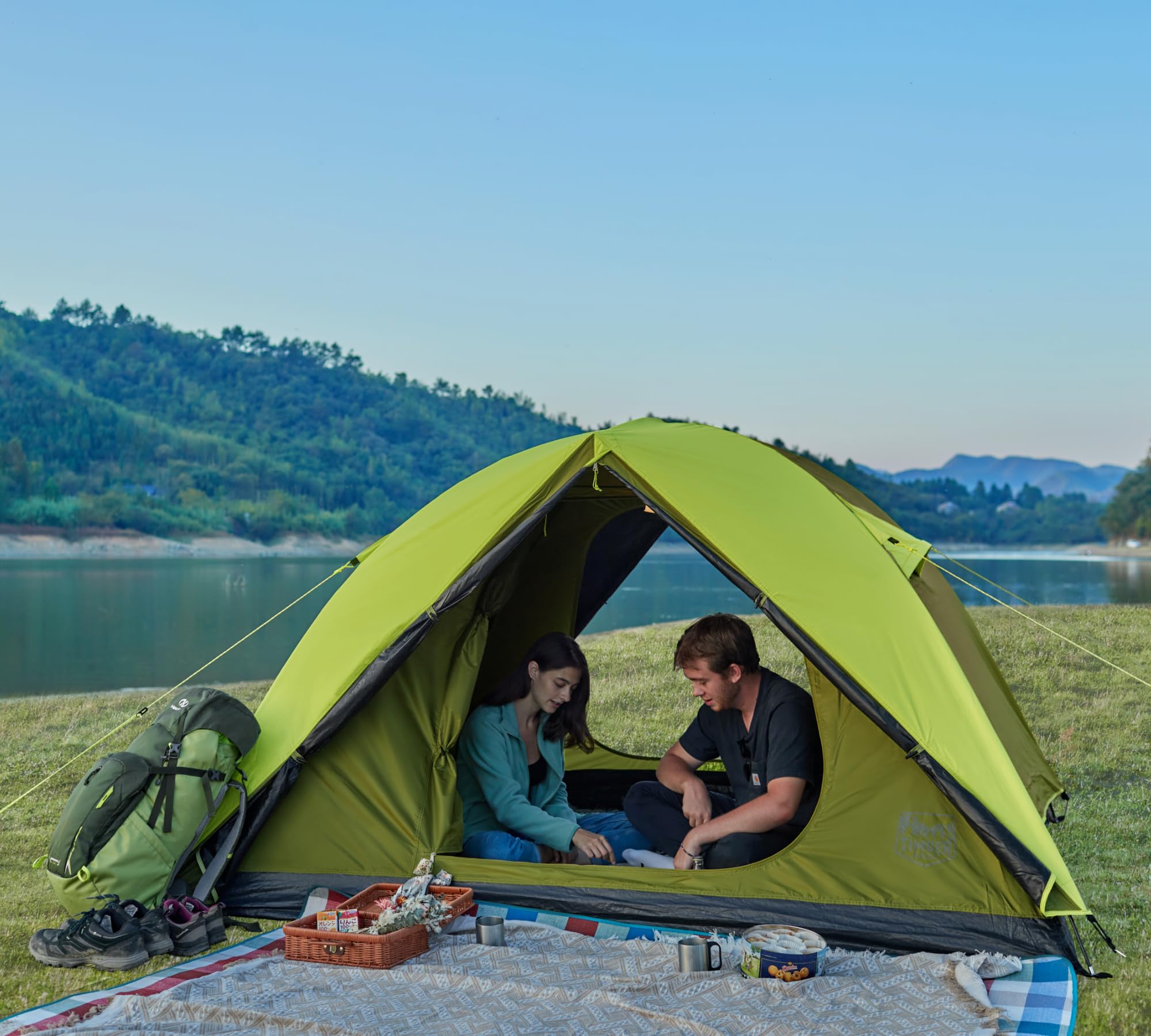 TIMBER RIDGE 4 Person Blackout Waterproof Camping Tent - 3000mm Dome Tent for Family Camping, Hiking, Travel & Outdoor Festivals | Perfect for Backpacking, Garden Use & Summer Adventures
