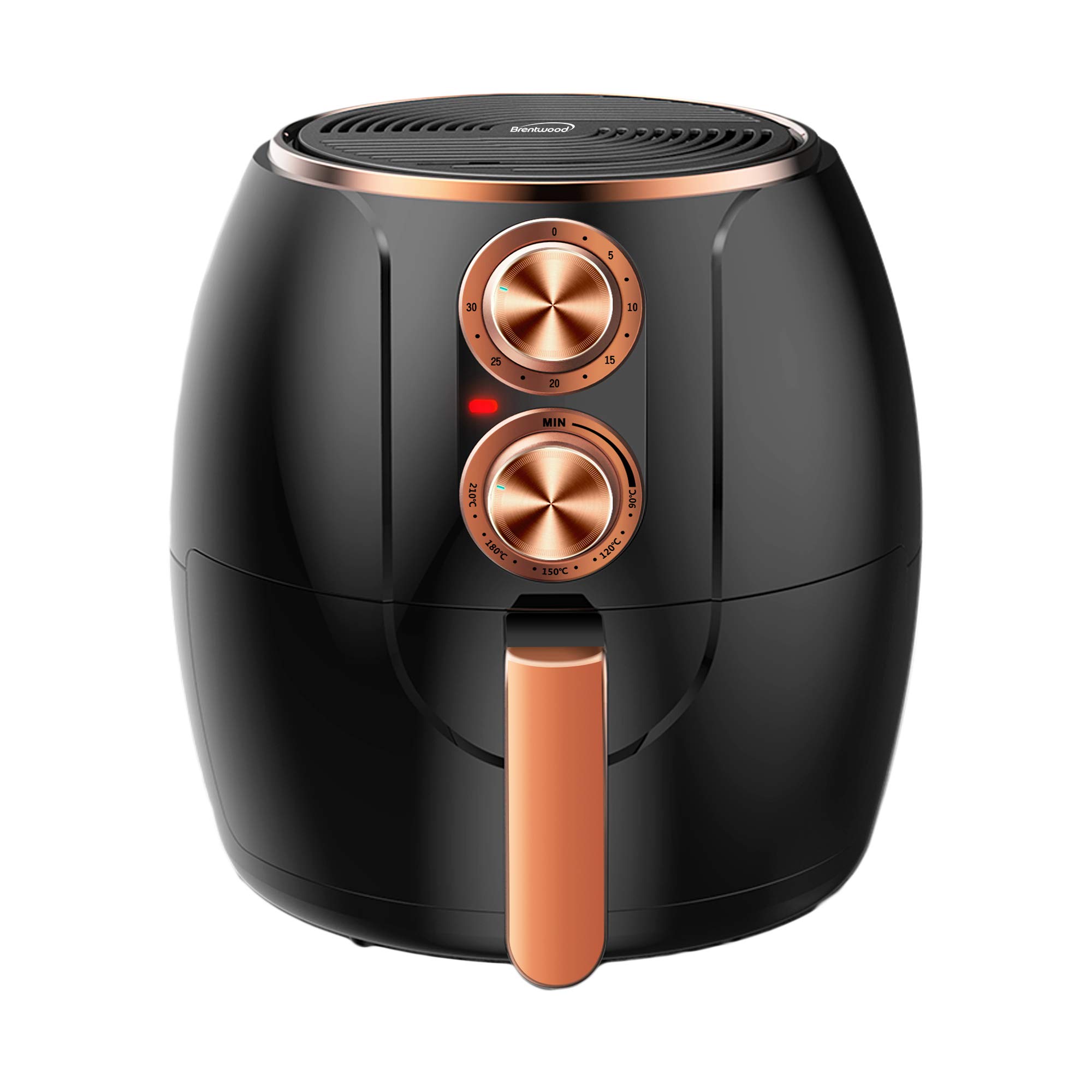 Brentwood AF-300BKC 3.2-Quart Small Electric Air Fryer with Timer & Temperature Control - Black & Copper - Perfect for Healthy Cooking, Snacks & Small Family Meals