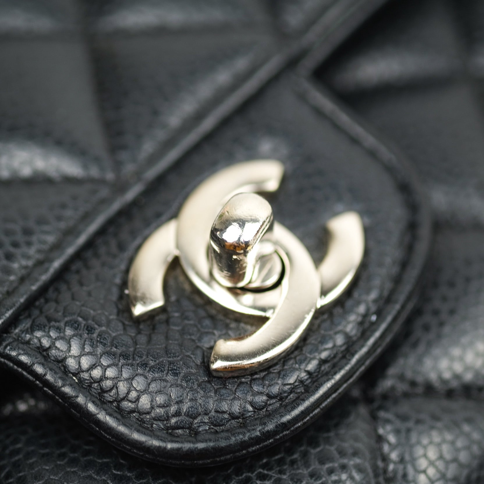 Chanel Classic Medium Double Flap Bag Black Caviar Leather with Silver Hardware - Luxury Shoulder Bag for Women, Perfect for Work, Parties & Special Occasions