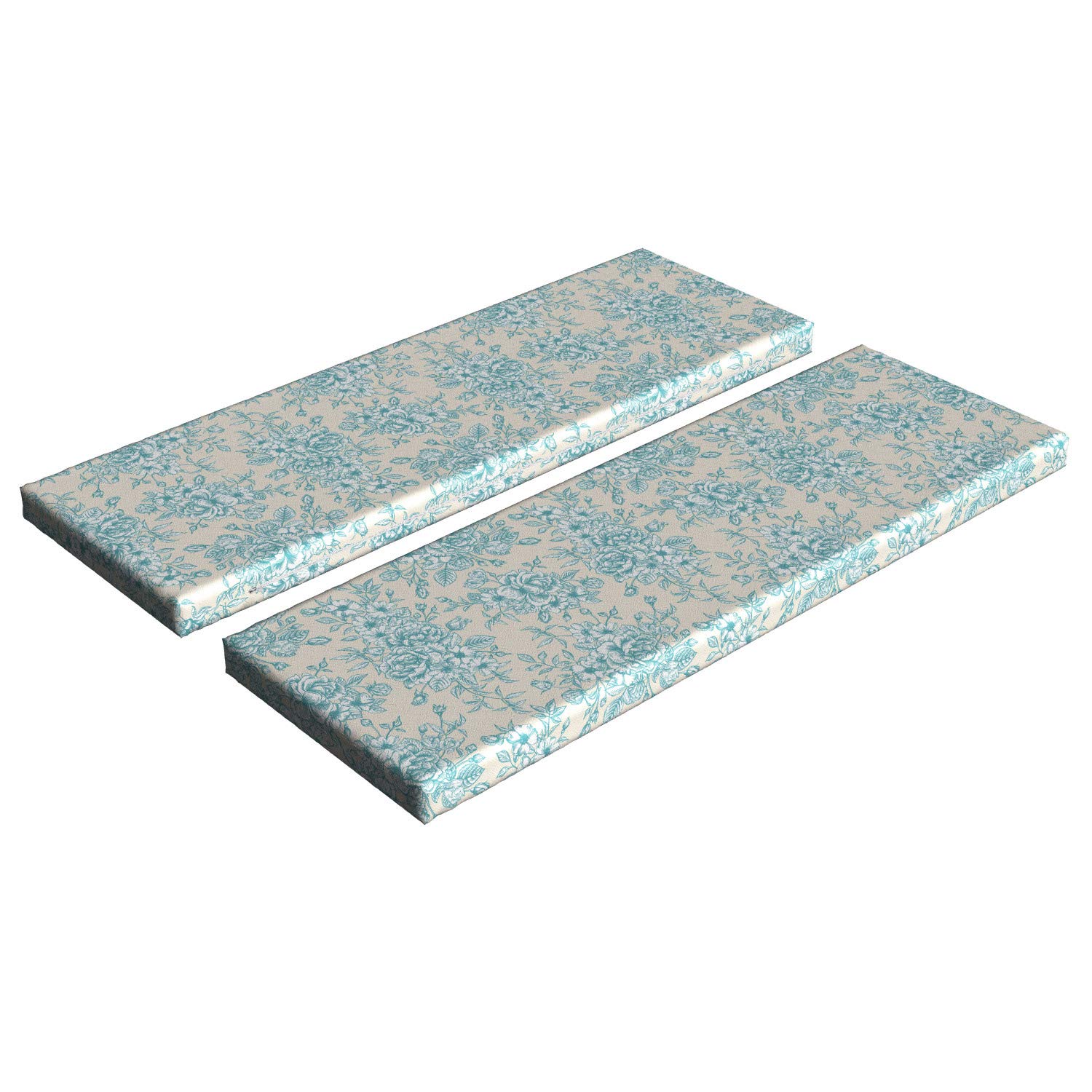 Ambesonne Vintage Bench Cushion Set of 2 - Nostalgic Roses Pattern English Garden Decor, Standard Size 45