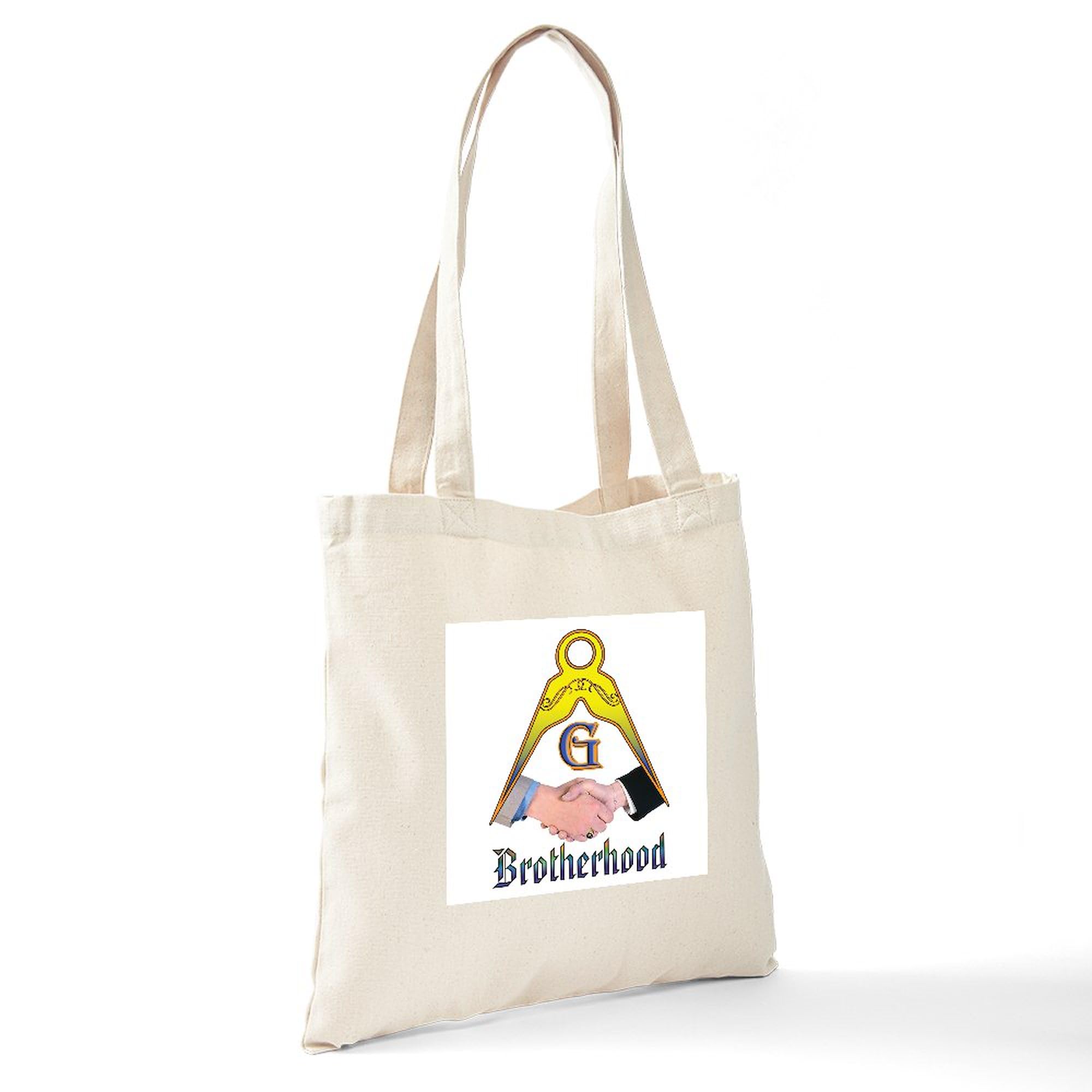 Masonic Brotherhood Tote Bag - Natural Canvas Reusable Shopping Bag for Men & Women - Eco-Friendly Grocery Tote for Daily Use, Travel & Shopping