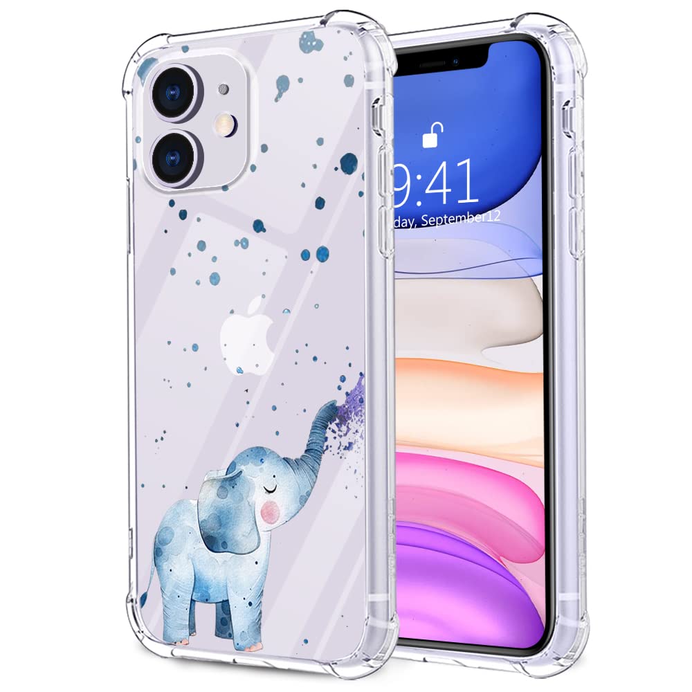 MAYCARI iPhone 11 Pro Max Case - Cute Elephant Animal Design, Clear TPU Slim Protective Cover with Anti-Scratch & Shock Absorbing | Perfect for Everyday Use, Travel & Gift Giving