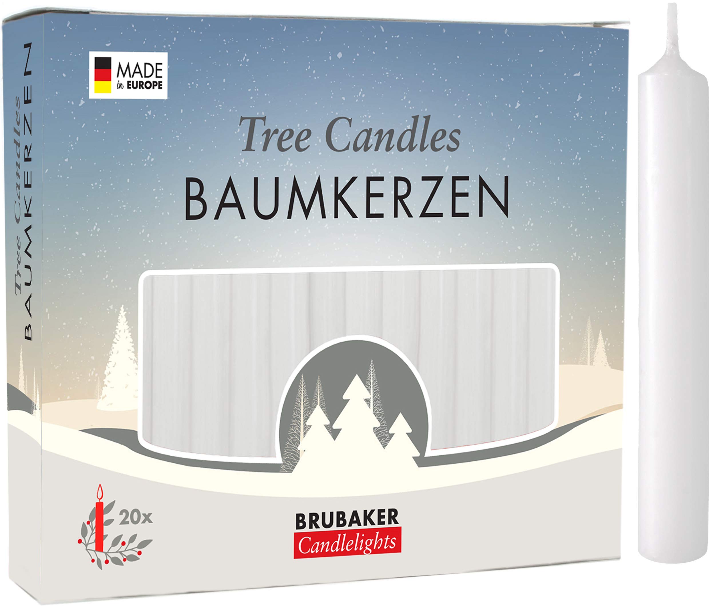 Premium White Tree Candles - Pack of 20 - 3.75