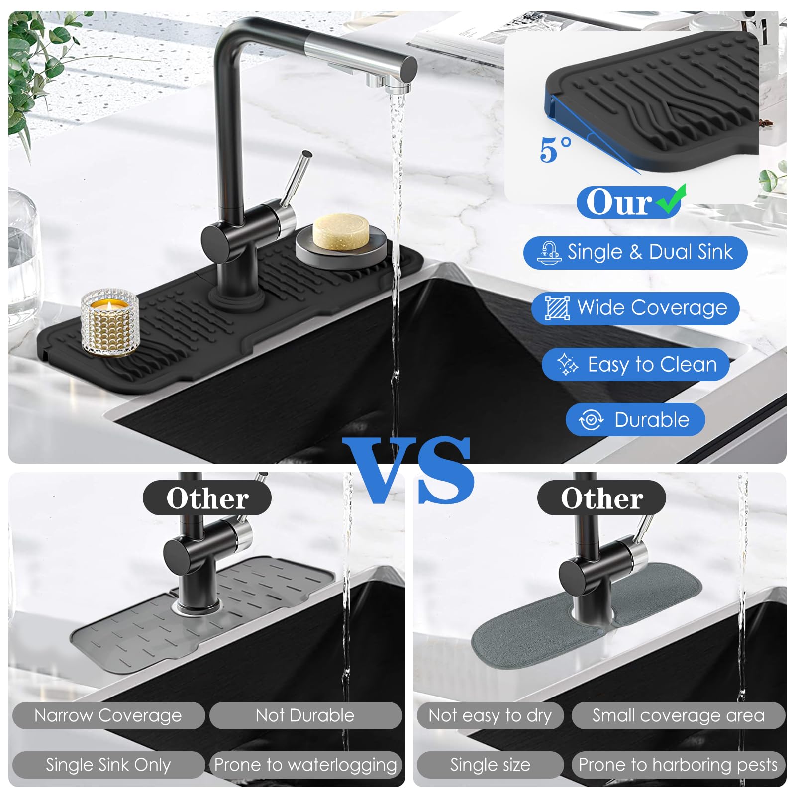 **Silicone Sink Splash Guard Mat - 17