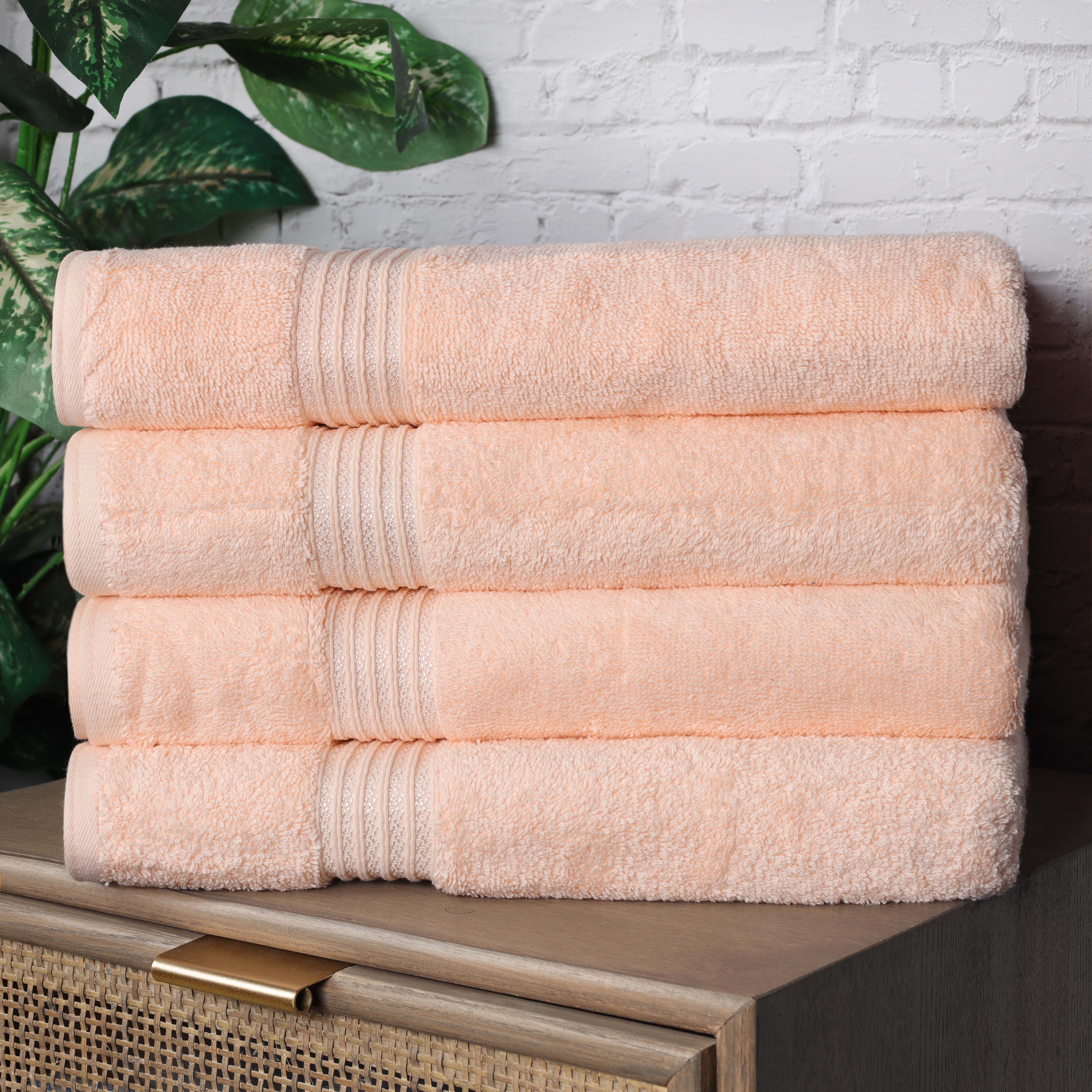 Premium Egyptian Cotton Bath Towel Set of 4 - Ultra Soft & Highly Absorbent Luxury Towels for Spa, Bathroom & Beach Use