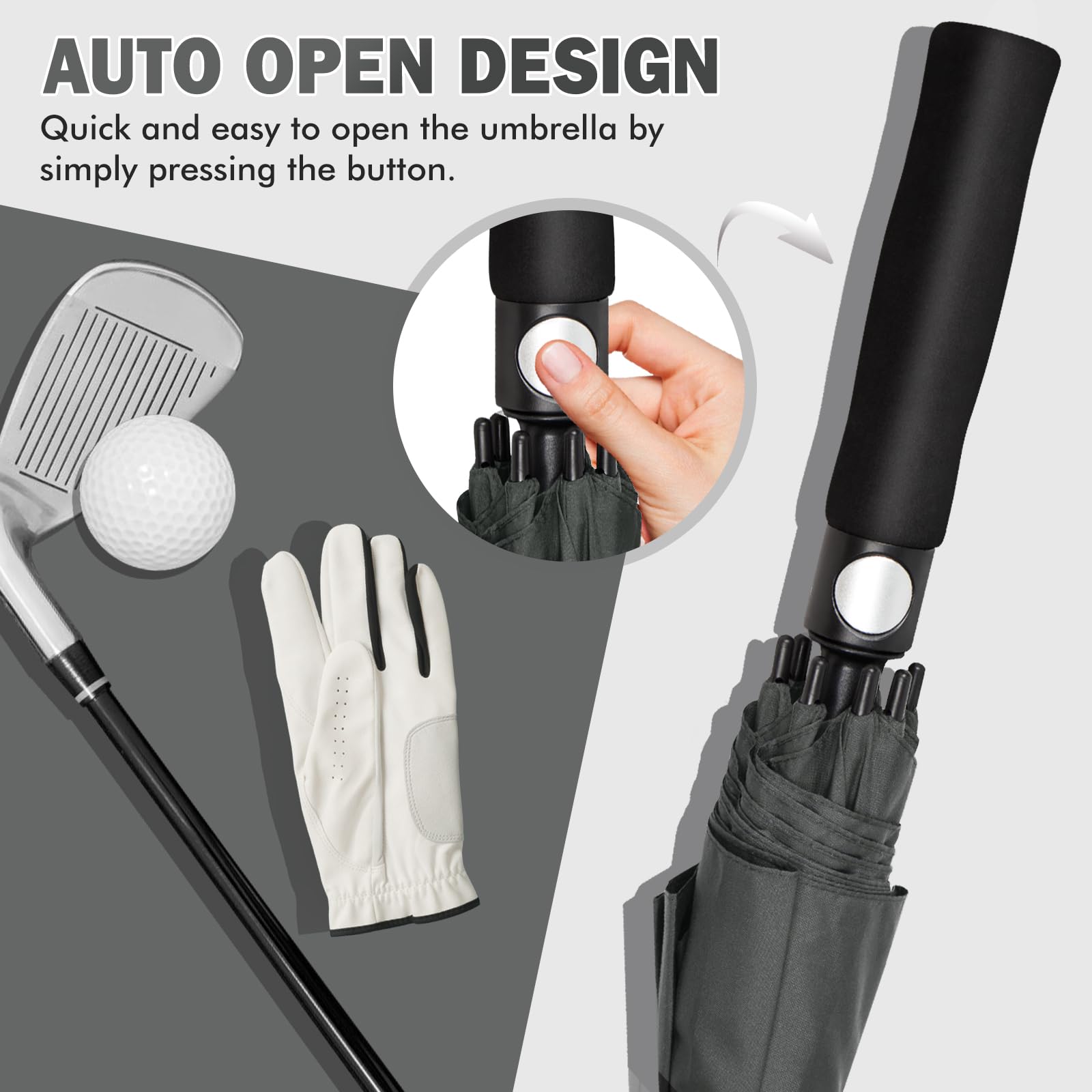 ZOMAKE 51/54/62/68 Inch Windproof Golf Umbrella - Automatic Open Double Canopy Vented Oversize Umbrella for Men & Women | Perfect for Golfing, Walking, Beach, Outdoor Events & Heavy Rain Protection