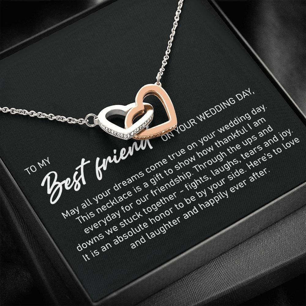 Best Friend Wedding Necklace - Jewelry Gift with Card & Box for Her Special Day