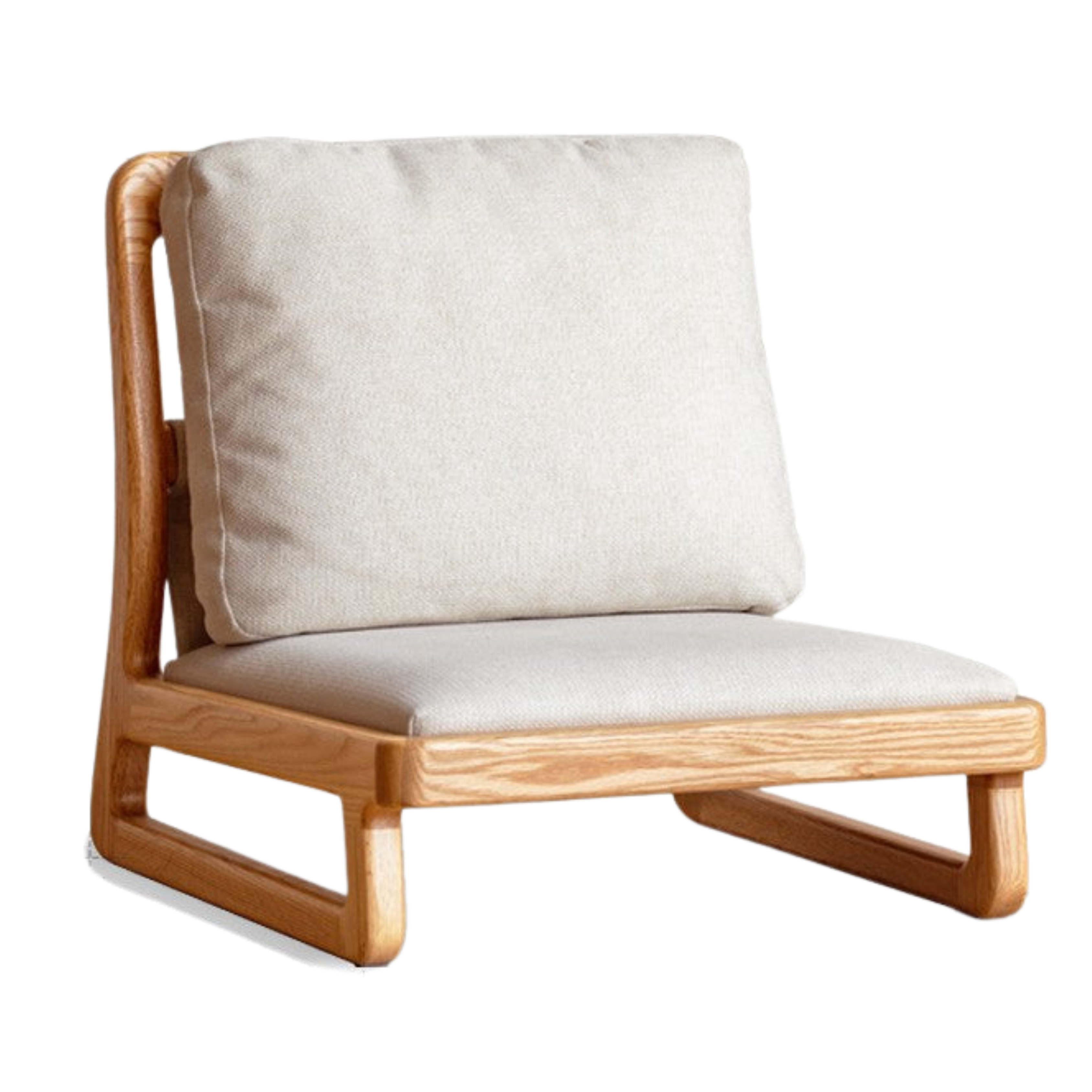 Oak Solid Wood Tatami Tea Chair Low Back - Japanese Style Floor Seating for Meditation, Tea Ceremony & Zen Decor