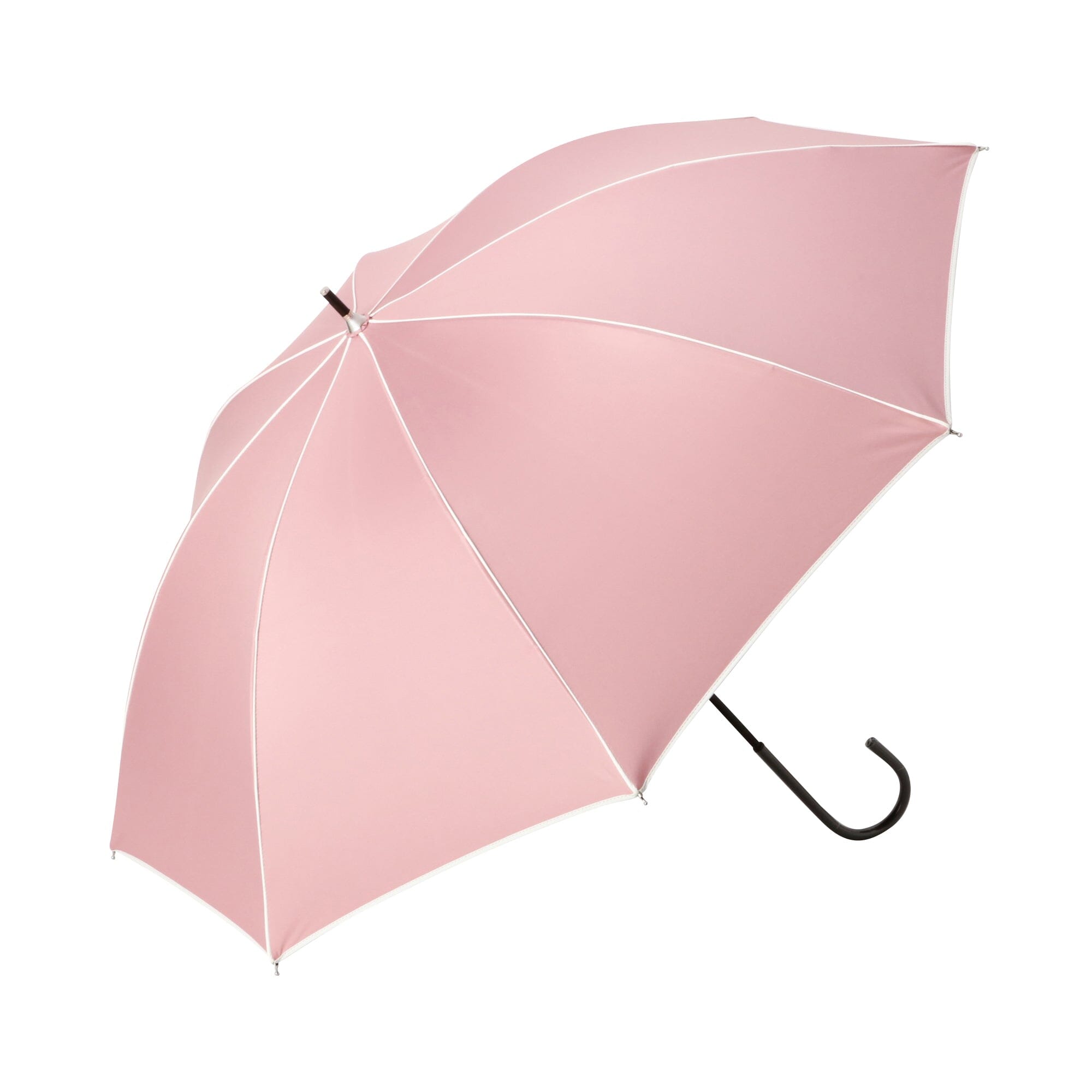 50cm Pink Blackout Piping Long Umbrella - UV Protection Windproof Compact Folding Travel Umbrella for Women, Perfect for Rainy Days, Beach, and Outdoor Activities