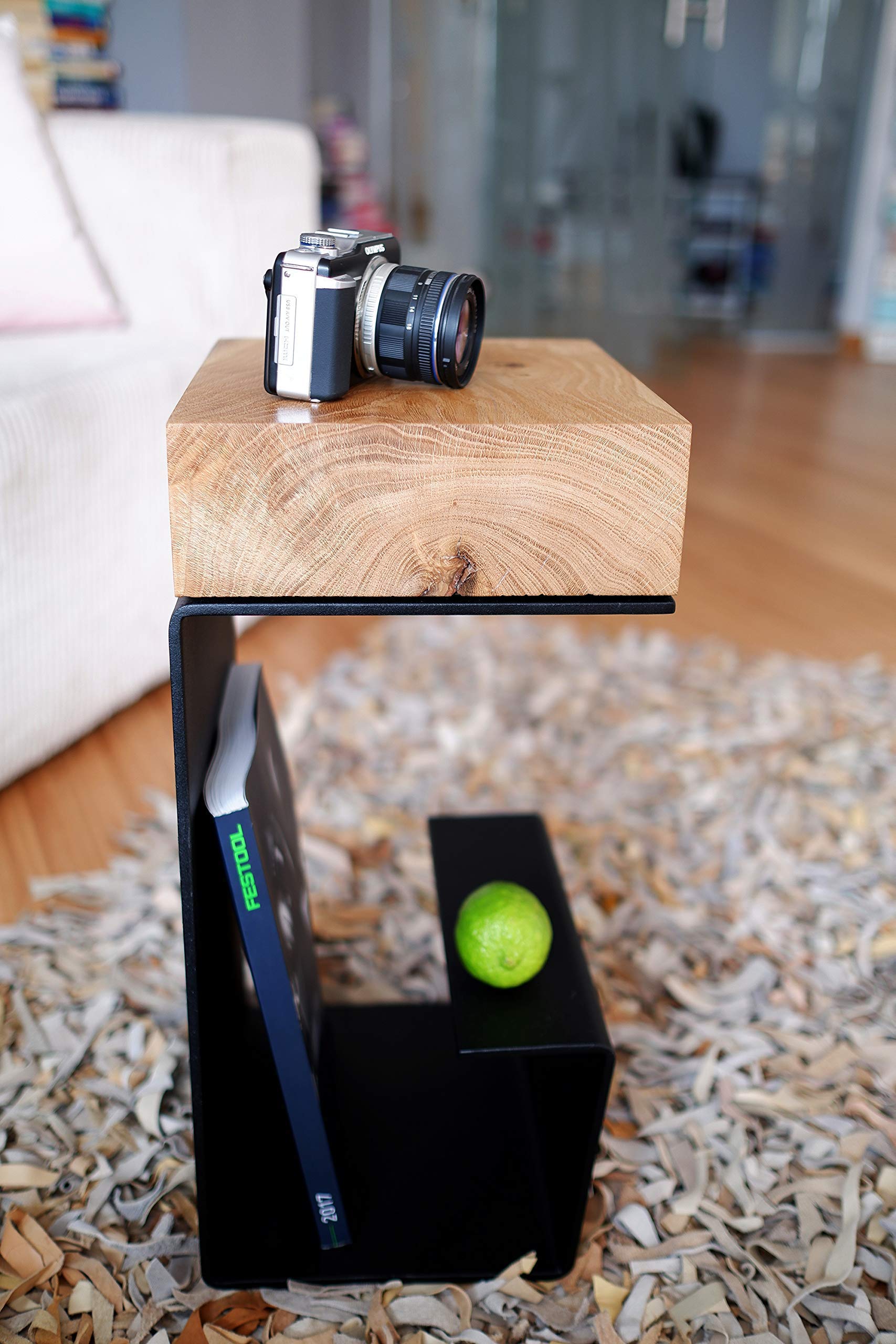 Solid Wood End Table - Modern Nightstand & Coffee Table with Storage Shelf, Small Side Table for Living Room, Bedroom, Office - Perfect for Books, Lamps & Decor