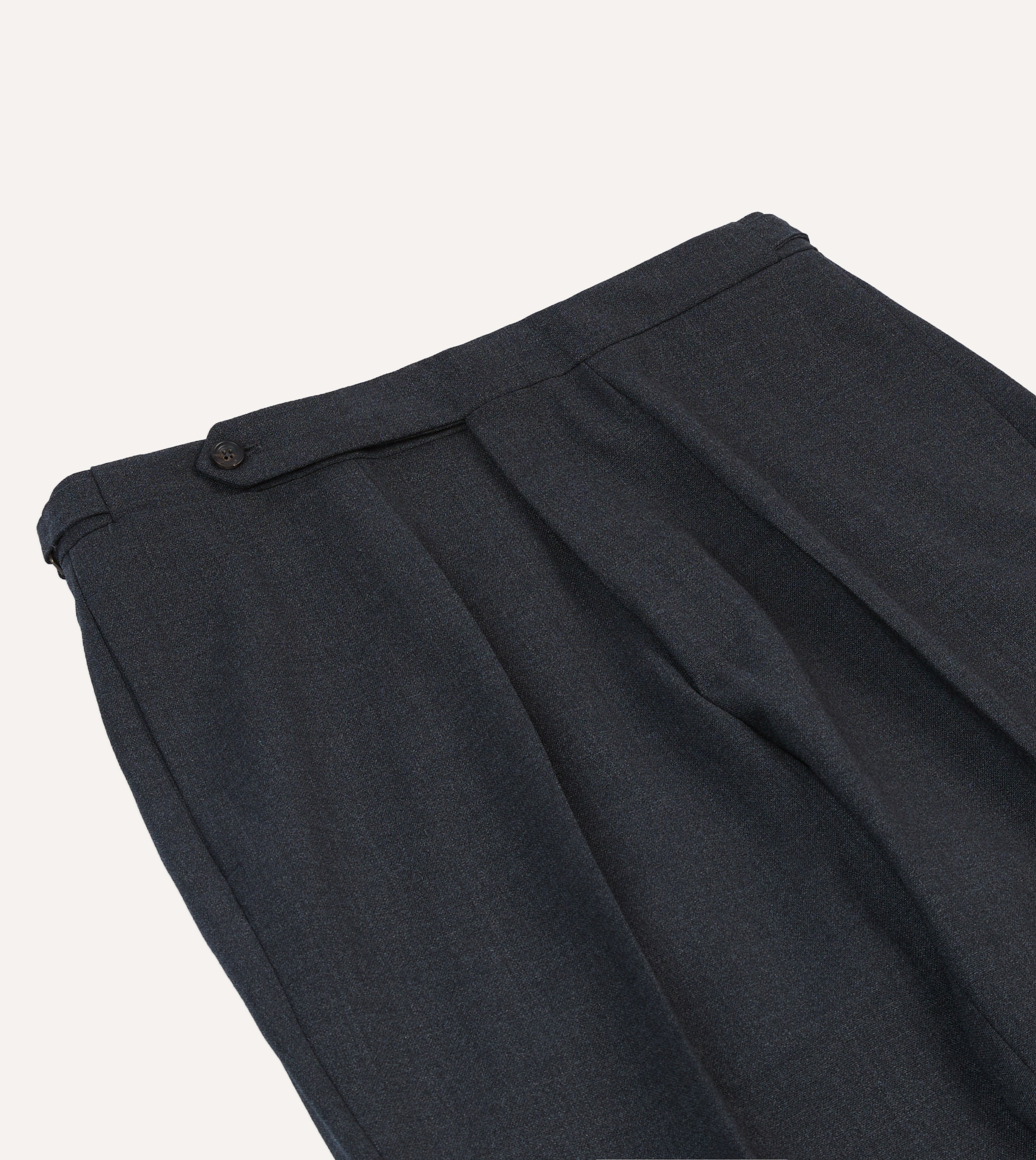 Premium Charcoal Tropical Wool Single Pleat Dress Pants for Men - Business Formal & Office Wear - Comfortable & Breathable for Warm Weather