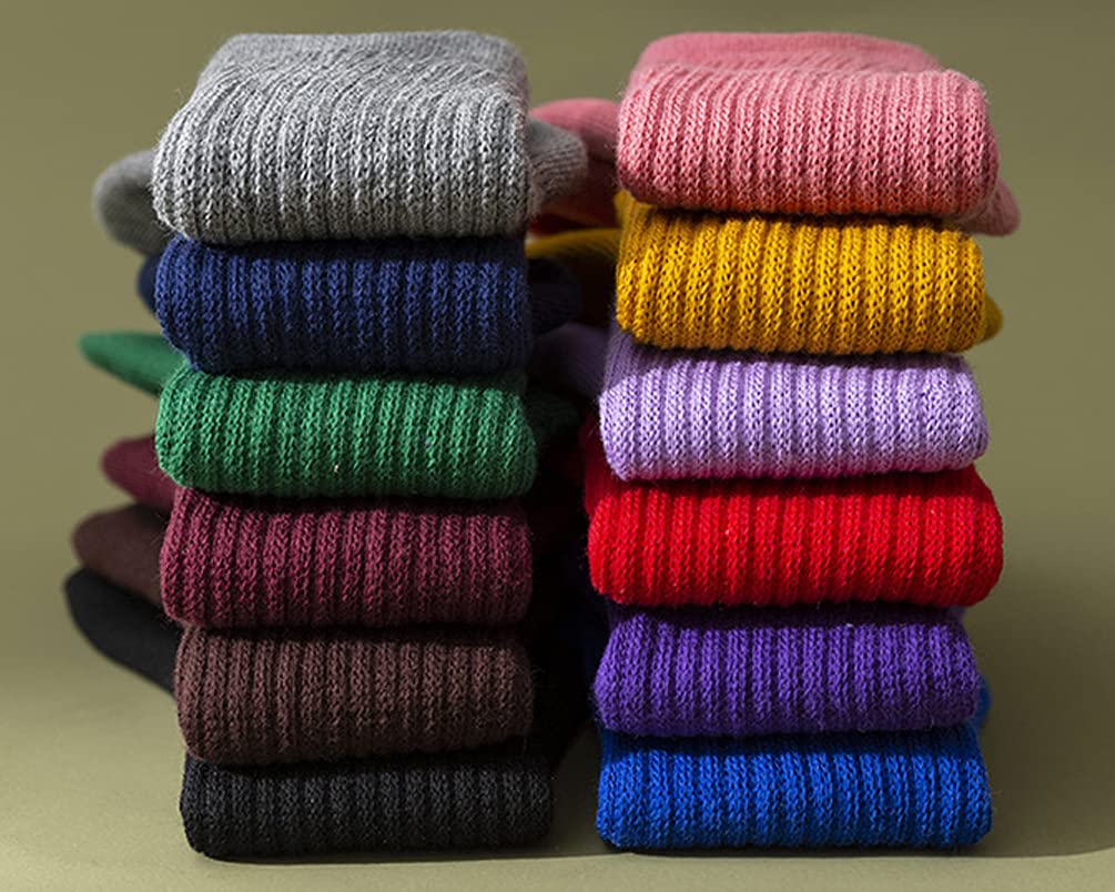 ASUITOFK 6 Pairs Toddler Knee High Cotton Socks - Soft Crew Socks for Girls & Boys, Non-Slip Kids Long Socks for School, Play & Everyday Wear