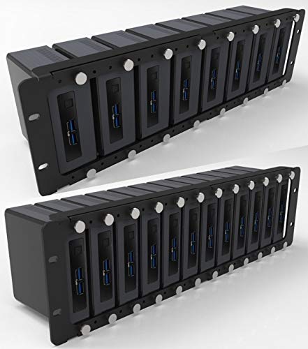 Intel NUC MiniPC 19-Inch 3U Rack Mount for 1-8 Units (Supports up to 12x NUCs) with 8 Included Mounting Plates - Perfect for Data Centers, Home Servers & Office Workstations
