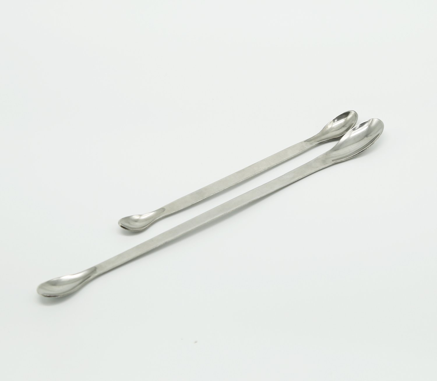 Premium Stainless Steel Micro Scoop Set - 2Pcs (22cm & 16cm) for Lab Sampling, Reagent Measuring, Pharmacy Powder Scooping | Ideal for Chemistry Experiments, Medical Dispensing & Bar Mixing Tools