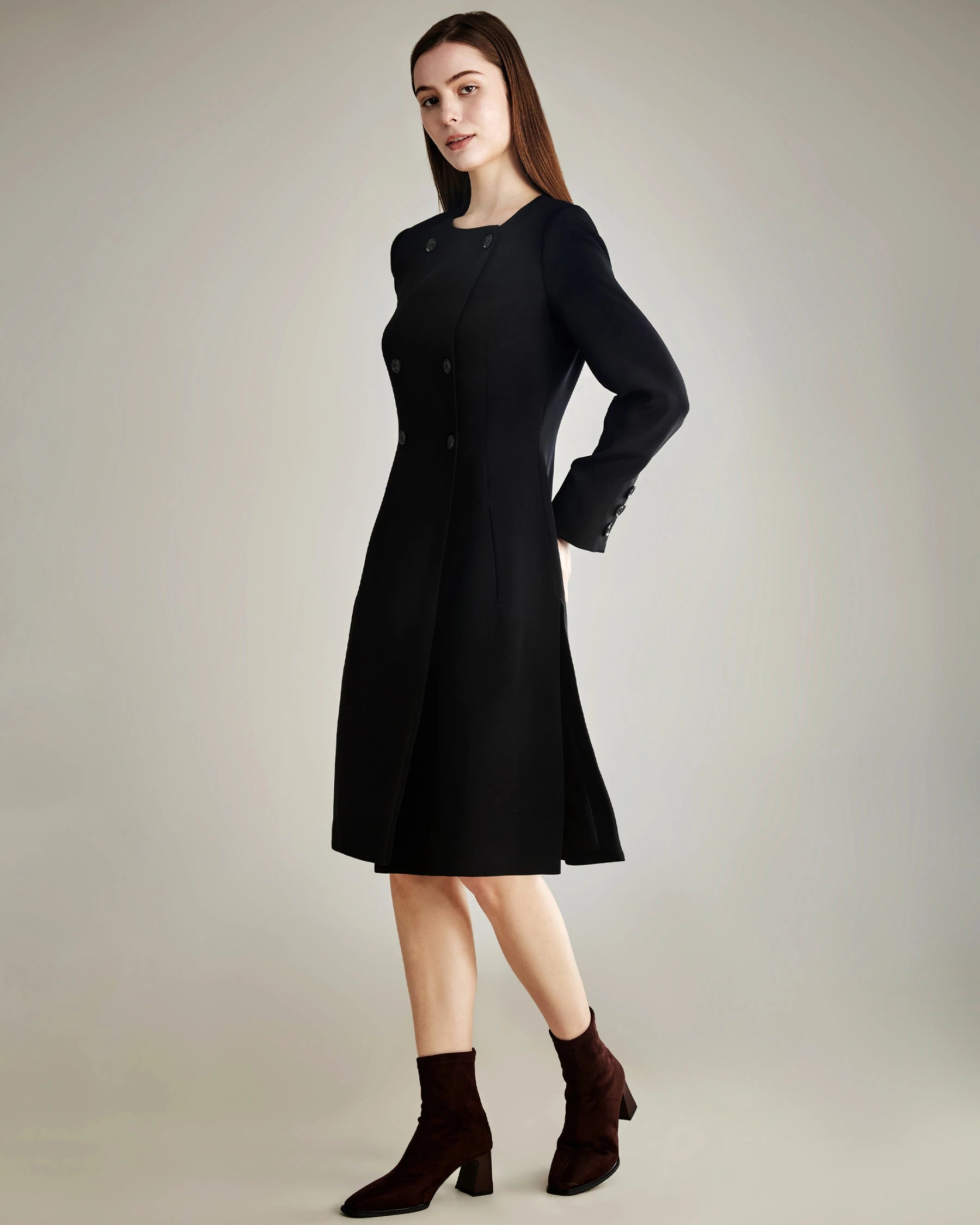 40 Momme Double Breasted Silk Dress - Elegant & Luxurious Formal Wear for Weddings, Parties & Special Occasions