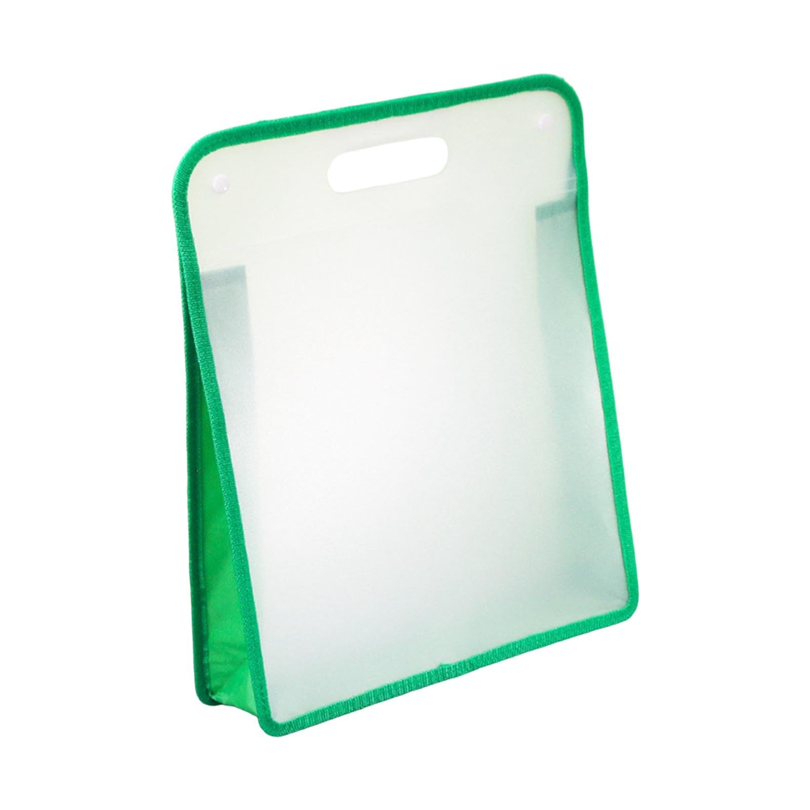 Oshhni Clear Waterproof File Bag - Art Portfolio Document Holder for School, Office, Classroom & Home - Portable Organizer for Projects, Papers & Supplies (Green) | Perfect for Students, Teachers & Professionals