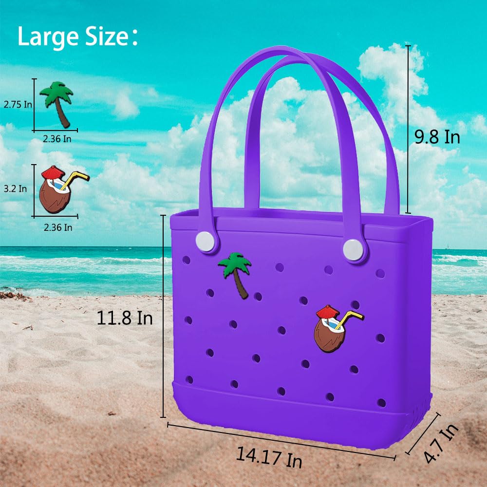 Waterproof & Sandproof Beach Tote Bag for Women - Lightweight, Washable Travel Handbag for Pool, Vacation & Outdoor Activities