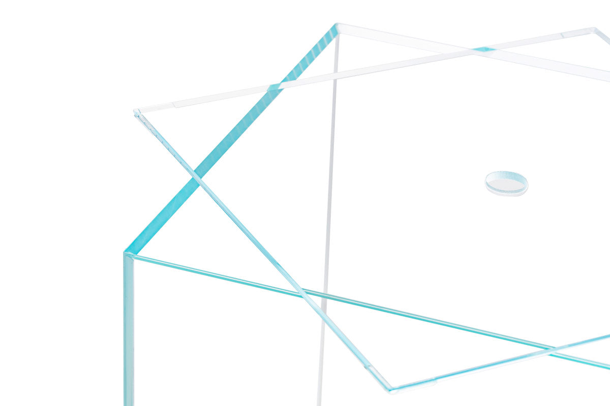 UNS Prism Glass Aquarium Tank with Flush Lid - Perfect for Home, Office & Nano Fish Breeding