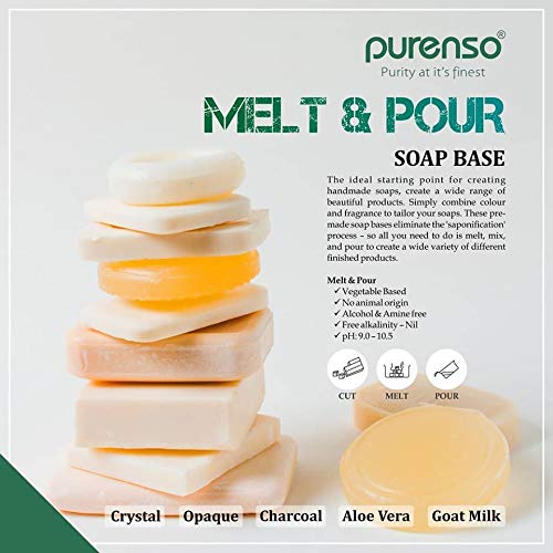 Purenso Select - Premium Glycerin Crystal Melt & Pour Soap Base, 1.76 lb (800g) for DIY Soap Making, Handmade Soap Supplies - Perfect for Crafting Luxurious Bath Bars, Gift Soaps & Spa Creations
