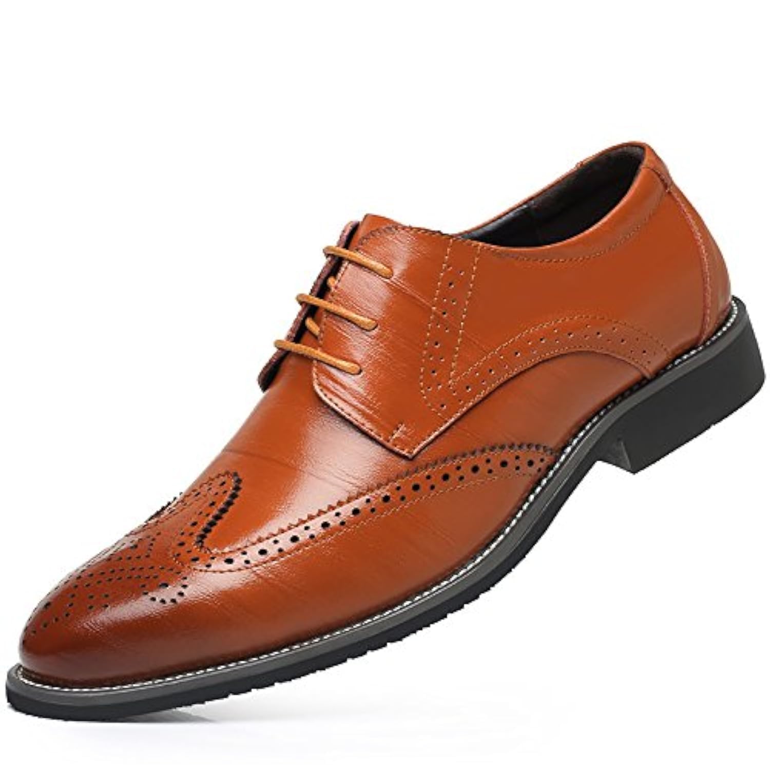 Men's Classic Lace-Up Oxford Dress Shoes - Business Formal Wingtip Shoes for Wedding, Party & Office | Premium Leather Business Attire & Professional Work Shoes