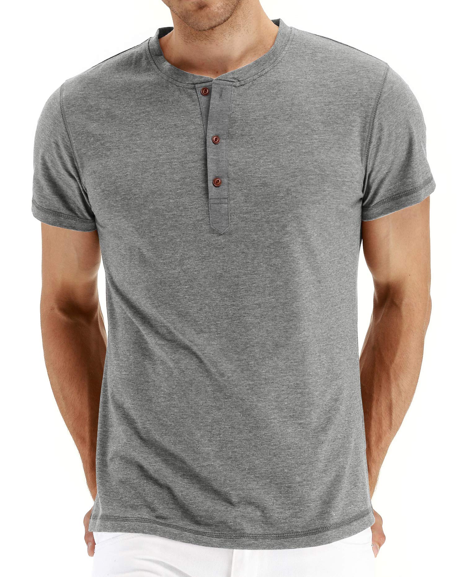 **NITAGUT Men's Casual Henley T-Shirt - Long & Short Sleeve Basic Tee for Everyday Wear - Perfect for Work, Gym, and Weekend Outings**