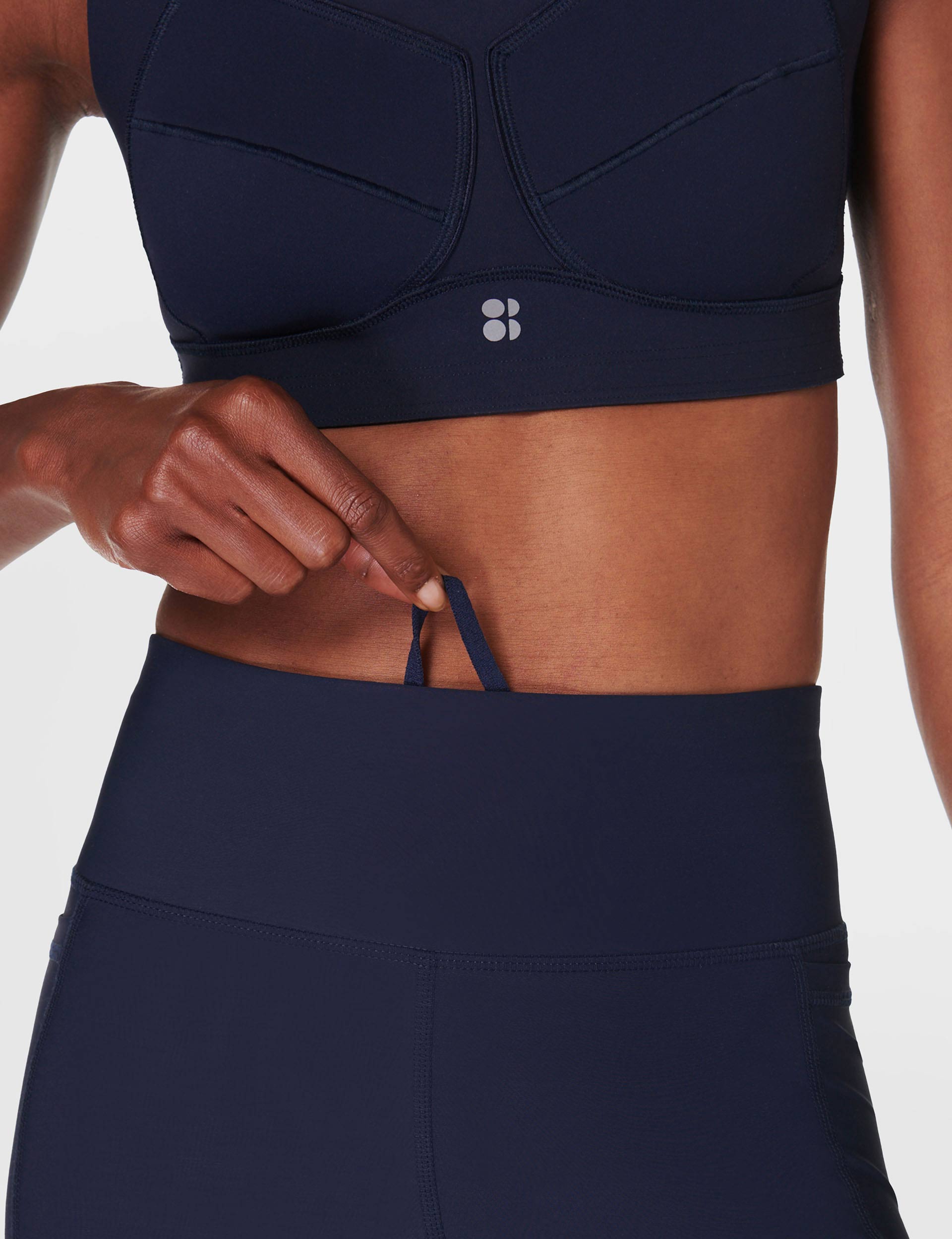 Zero Gravity 7/8 Illuminate Running Tight - High Waist Compression Leggings for Women, Moisture Wicking Workout Yoga Pants in Navy Blue - Perfect for Running, Gym & Outdoor Activities