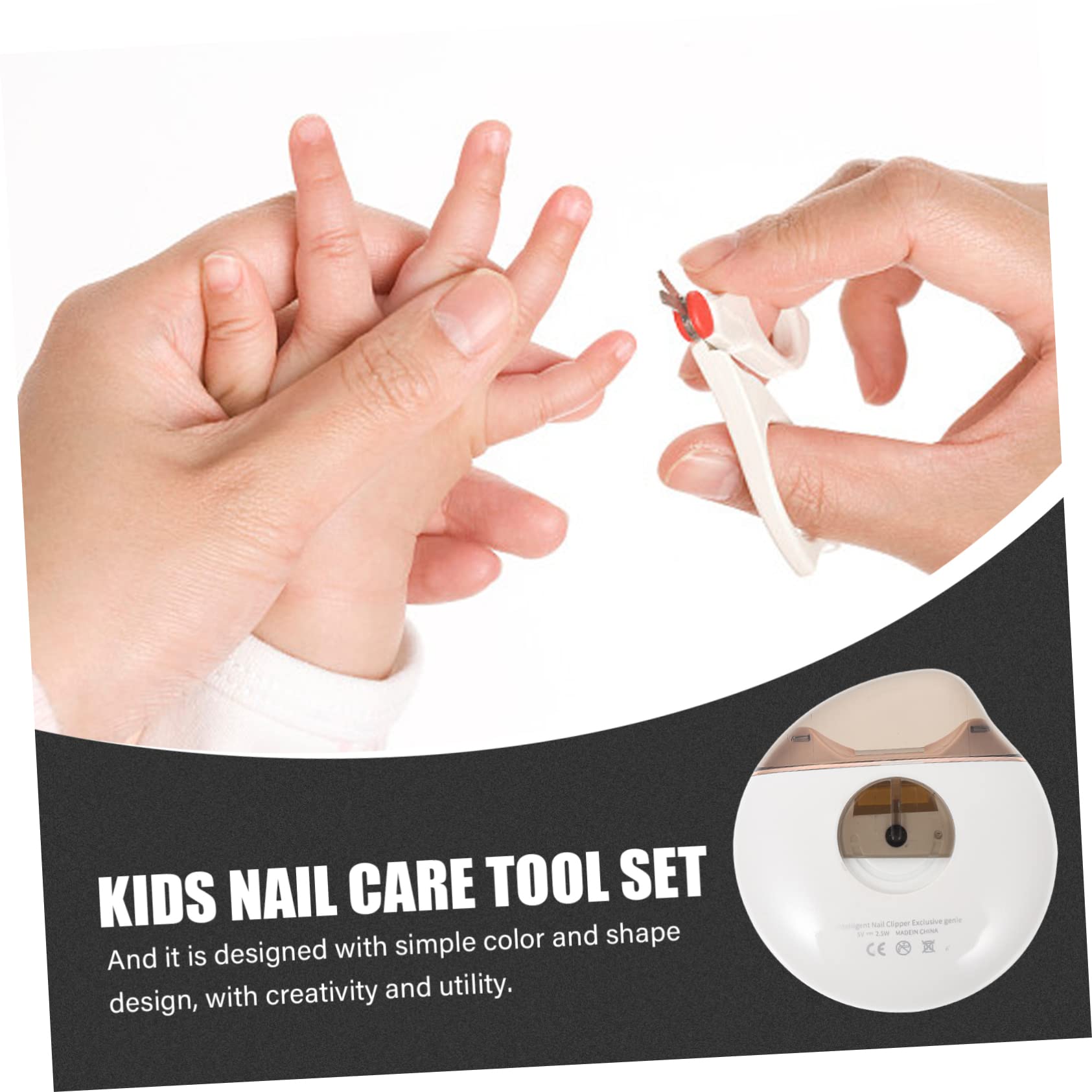 VICASKY 4-Piece Kids Electric Nail Trimmer Set - Gentle Nail File & Cutter for Baby & Toddler Nails - Safe Nail Care Kit for Home & Travel Use - Perfect for Toenails, Fingernails & Pedicure Accessories