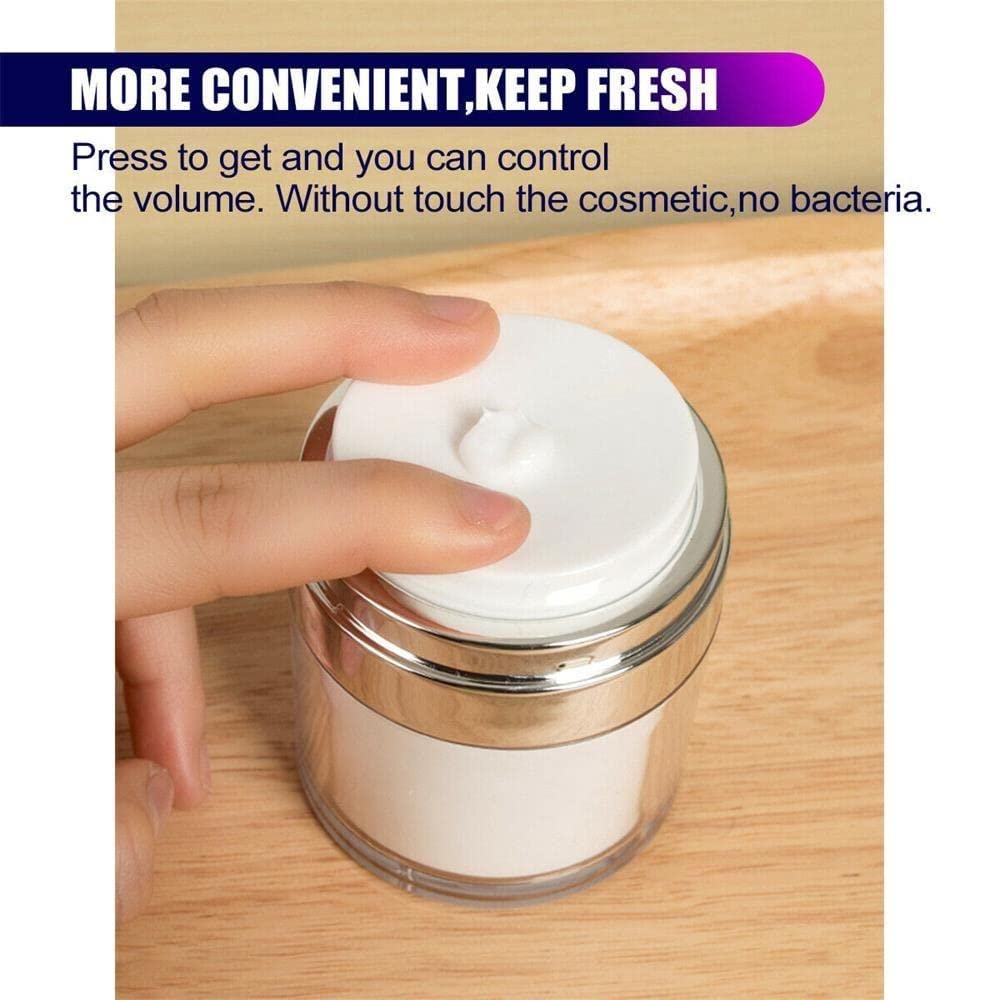 Bonzella 50ML Airless Pump Jars - Refillable Acrylic Cosmetic Bottles for Face Cream, Lotion & Makeup | Leak-Proof Travel Containers with Press Style Dispenser | Perfect for Skincare, DIY Beauty & On-the-Go Use