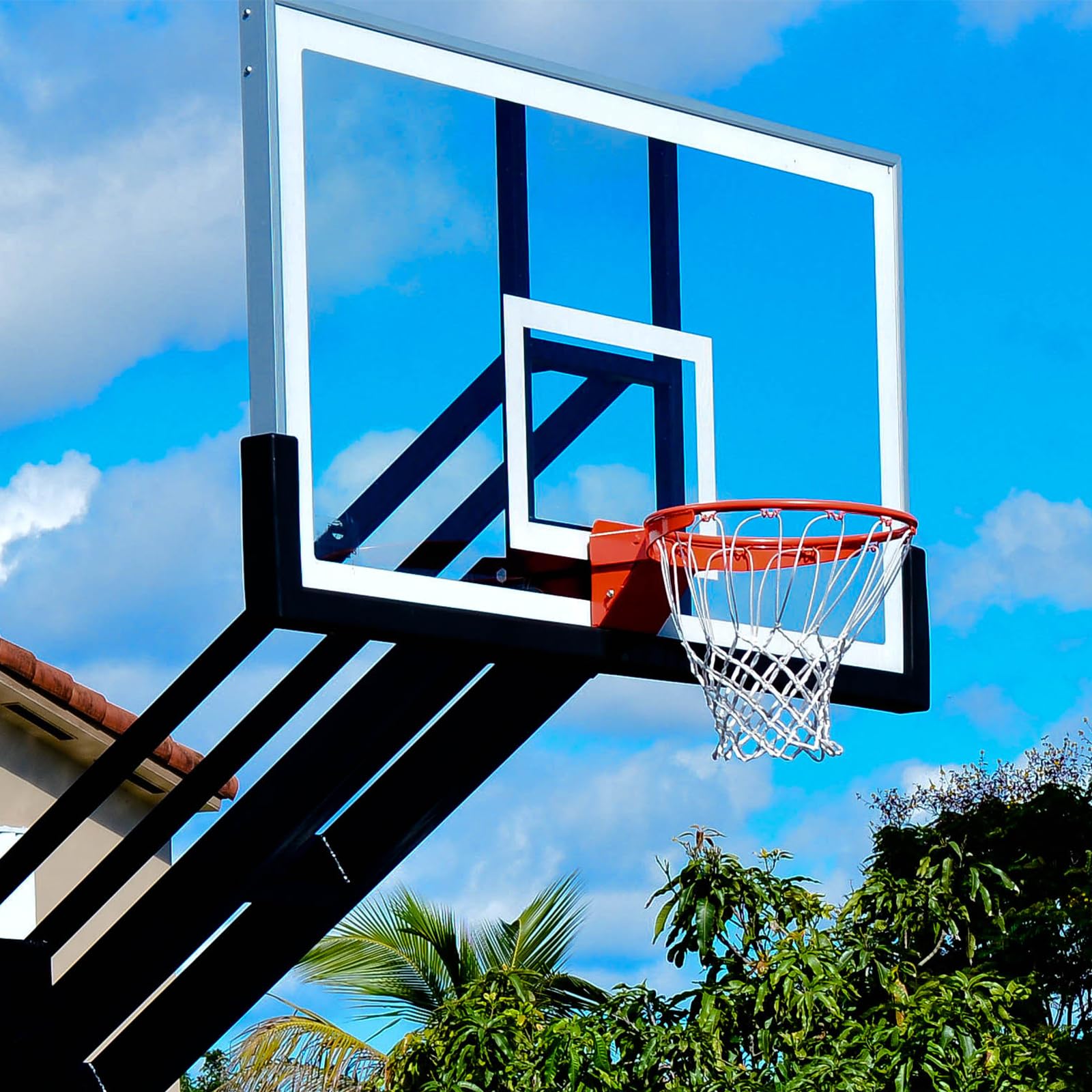 PROGOAL Universal UV-Resistant Basketball Backboard Padding - Fits All Basketball Hoop Systems for Indoor & Outdoor Use - Perfect for Driveway, Gym, and Park Basketball Courts