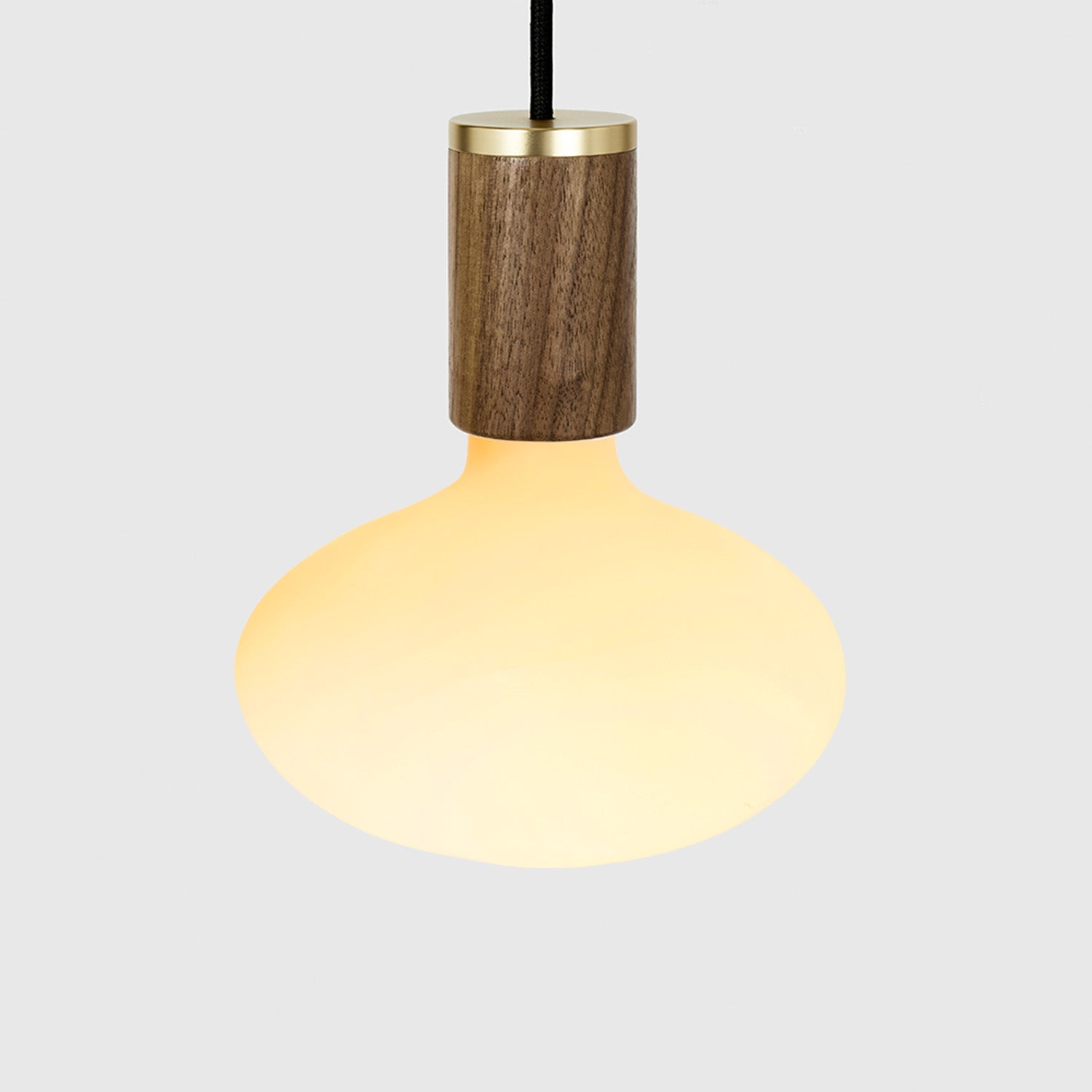 Walnut Oval Dim to Warm Pendant Light - Adjustable LED Hanging Fixture for Dining Room, Kitchen Island & Bedroom Lighting