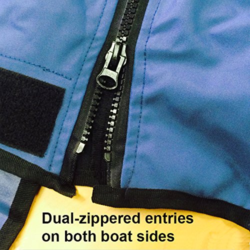 Heavy Duty T-Top Boat Cover for Center Console Boats up to 22ft - Waterproof UV Resistant Marine Grade Fabric - Perfect for Outdoor Boat Storage & Protection (Blue)