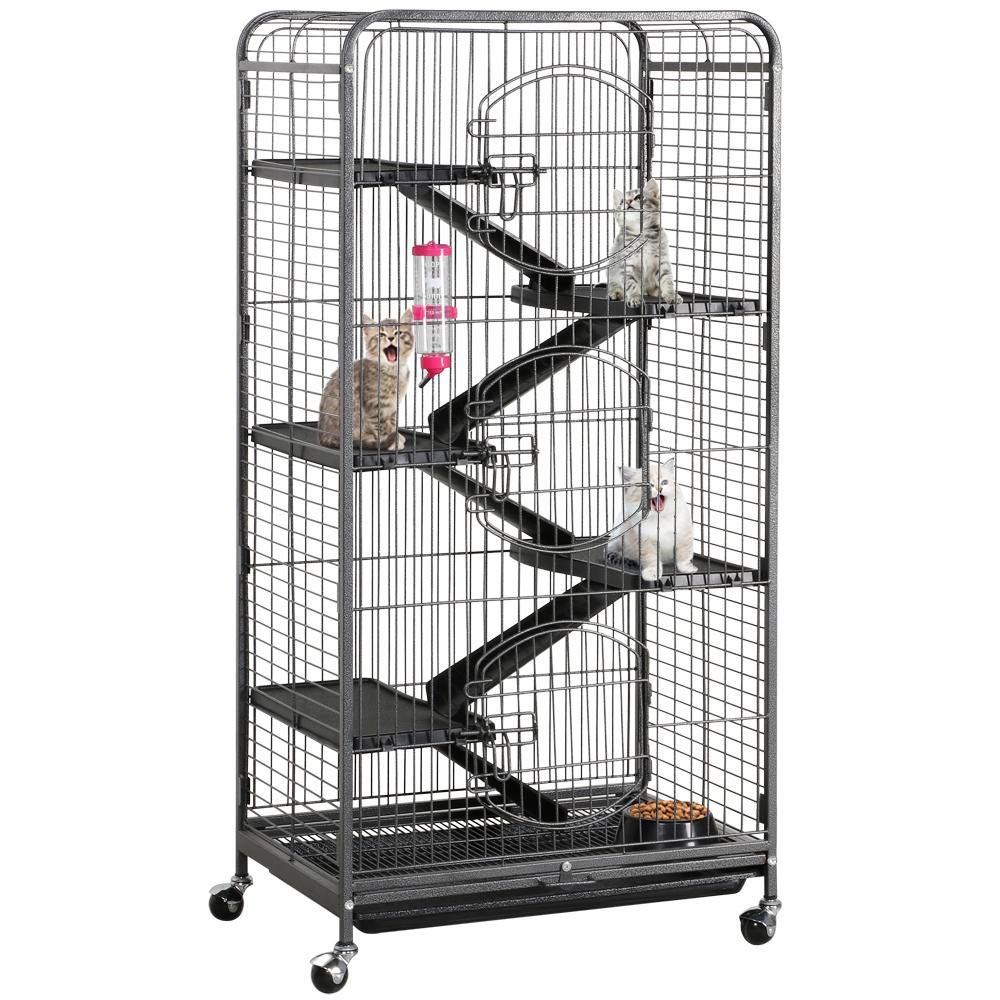 6-Level Metal Ferret Cage Playpen for Rabbits, Chinchillas & Squirrels - 25.2