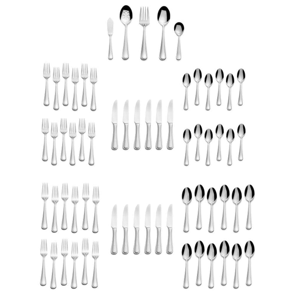 Virtuoso 65-Piece Stainless Steel Flatware Set - Service for 12 - Elegant Dinnerware for Formal Dining, Holiday Entertaining & Wedding Gifts