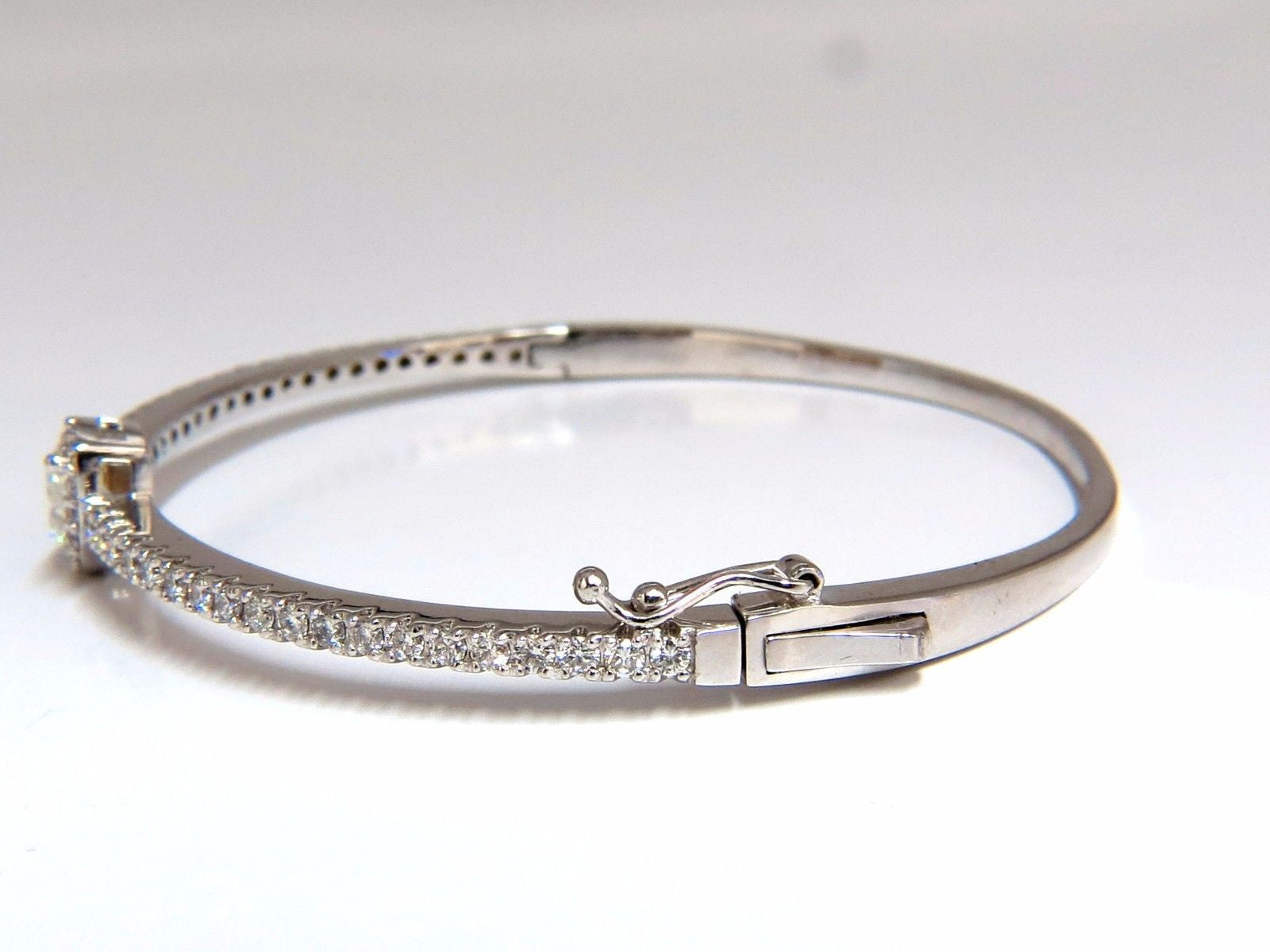 GIA Certified 1.84ct Marquise Diamond Cluster Halo Bangle Bracelet in 14K White Gold - Elegant Jewelry for Weddings, Anniversaries & Special Occasions