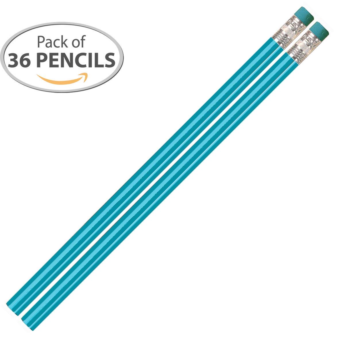 Express Pencils D1658 Metallic Shiny Turquoise Pencils - Pack of 36 - Premium Writing & Coloring Tools for School, Office & Art Projects