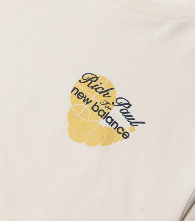 New Balance x Rich Paul Beige T-Shirt - Men's Casual Cotton Tee for Streetwear & Everyday Comfort